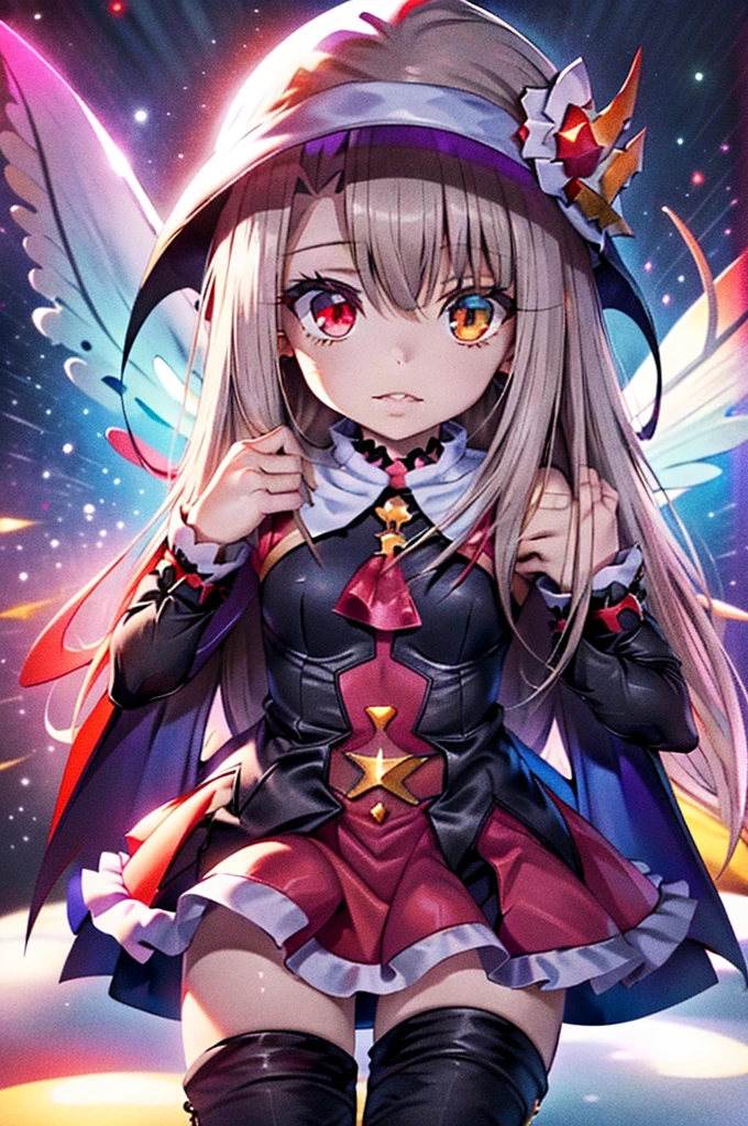 gran calidad ++ Extremely detailed high resolution, very aesthetic, ojos expresivos, (((Cara perfecta))), (((face symmetrical))), ((good anatomy)), (((manos perfectas))), (((8k))), UHD, Fondo de pantalla HD, (((alta calidra detallada, (((1girl))), (((Date A Live))), (((Kurumi))), (((Illyasviel von Einzbern))), (((age progression))), ((((cuerpo completo)))), (((heterochromia))), (((cabello negro))), (((Milficación))), (((hembra maduchos gigantescos))), (((hombros estrechos))), (((pechos grandes))), (((cintura estrecha))), (((usando un atuendo de Santa Claus con+sosteniendo una bolsa de regalo))), 18 year old beautiful girl, Dedos detallados, Dedos precisos, Manos no antinaturales, strange eye, ojos rojos, escote, colas gemelas de pelo negro,
