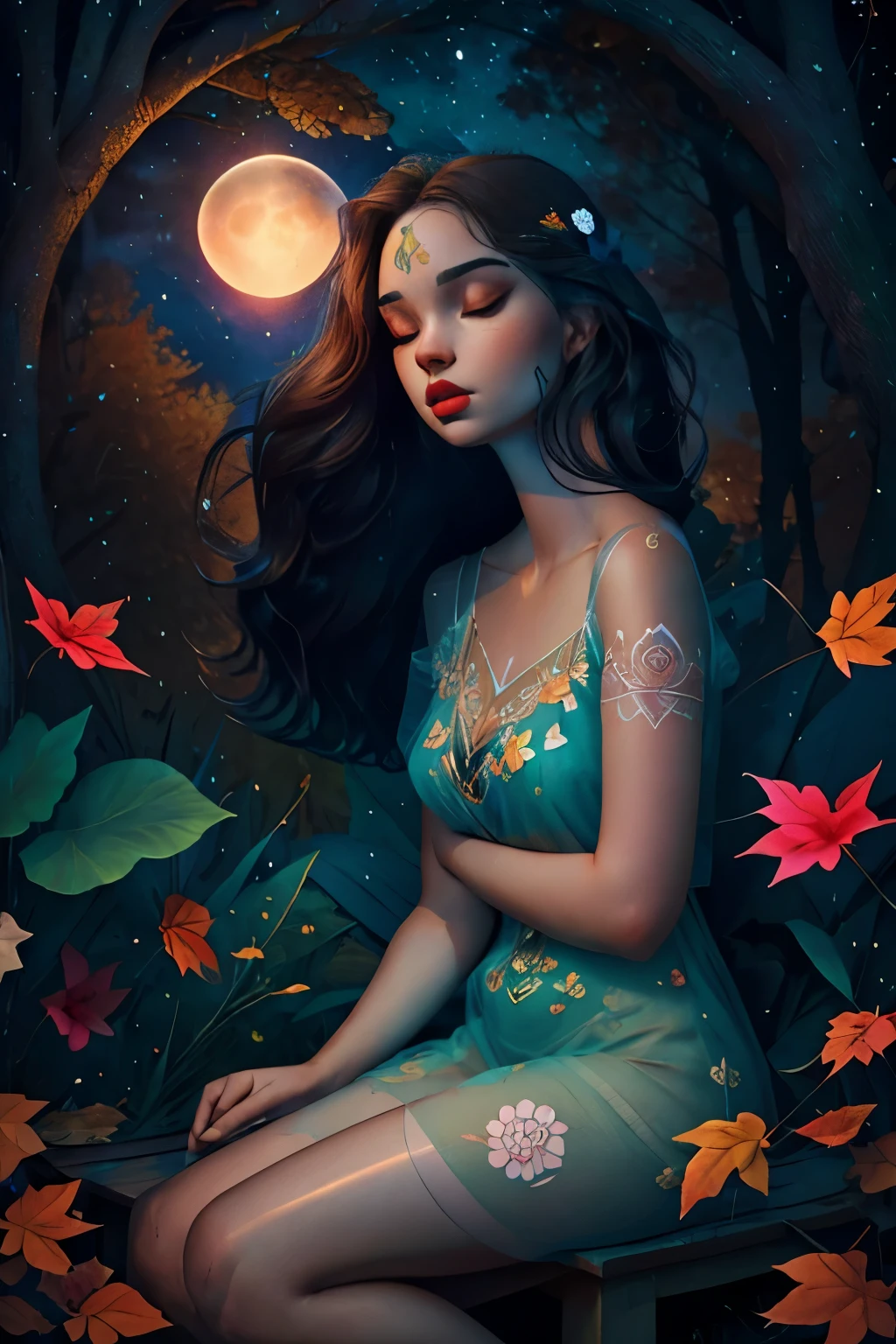 masterpiece), best quality, expressive eyes, perfect face, highly detailed, high resolution, beautiful, (masterpiece), best quality, expressive eyes, perfect face, 1 sexy girl in forest clothes, flowers, leaves, mandalas, fractal, Sleeping Beauty, by Bella🦋 full body, beautiful girl sleeping, room with mirror, girl sleeping in bed and sheets, old clock and lamp on the table, full body, black hair, transparent clothes, open legs, view of the pubic hair, 1 sexy girl in see-through forest clothes, exposed breasts, open see-through t-shirt, mandala and flower tattoos, best quality, masterpiece, illustration, very delicate and beautiful, highly detailed, CG, Unity, 8k wallpaper , ridiculous, huge file size, very wide lens, soft lighting, Sleeping Beauty, by Bella🦋 full body, beautiful sleeping girl, full body, black hair, transparent clothing, slight smile, legs open, pubic hair view, 1 girl sexy in transparent forest clothes, exposed breasts, open transparent t-shirt, tattoos of mandalas and flowers, transparent clothes, transparent clothes showing the naked body, beautiful vagina, vagina with soft hairs, closed eyes, Latin girl sitting on a bench park, girl sitting on a garden bench, oil painting, floating hourglass, ((hourglass in woman's hand)), latin tanned skin, full moon night sky, falling autumn leaves, autumn leaves in the wind, black and brown hair, long hair floating in the wind, girl looking at an hourglass, nsfw,(( Felicity Jones)), (sensual), (Extremely beautiful), (erotic:1.2), (sublime:1.0 ), (Extremely sensitive:1.0), (wise and understanding:1.2), (feminine:1.2), (intricate: 1.2), (masterpiece). ),Extremely detailed, hyper-realistic, deep shadows and bright highlights, perfectly detailed face, (transparent), (accentuated curves), slim build, perfect slim thighs, perfect feet, entire body shown, (high quality), (extremely delicate and beautiful), (natural postures, natural expression), (skin teeth), (realistic shiny hair, realistic shiny skin, nsfw,sfw
