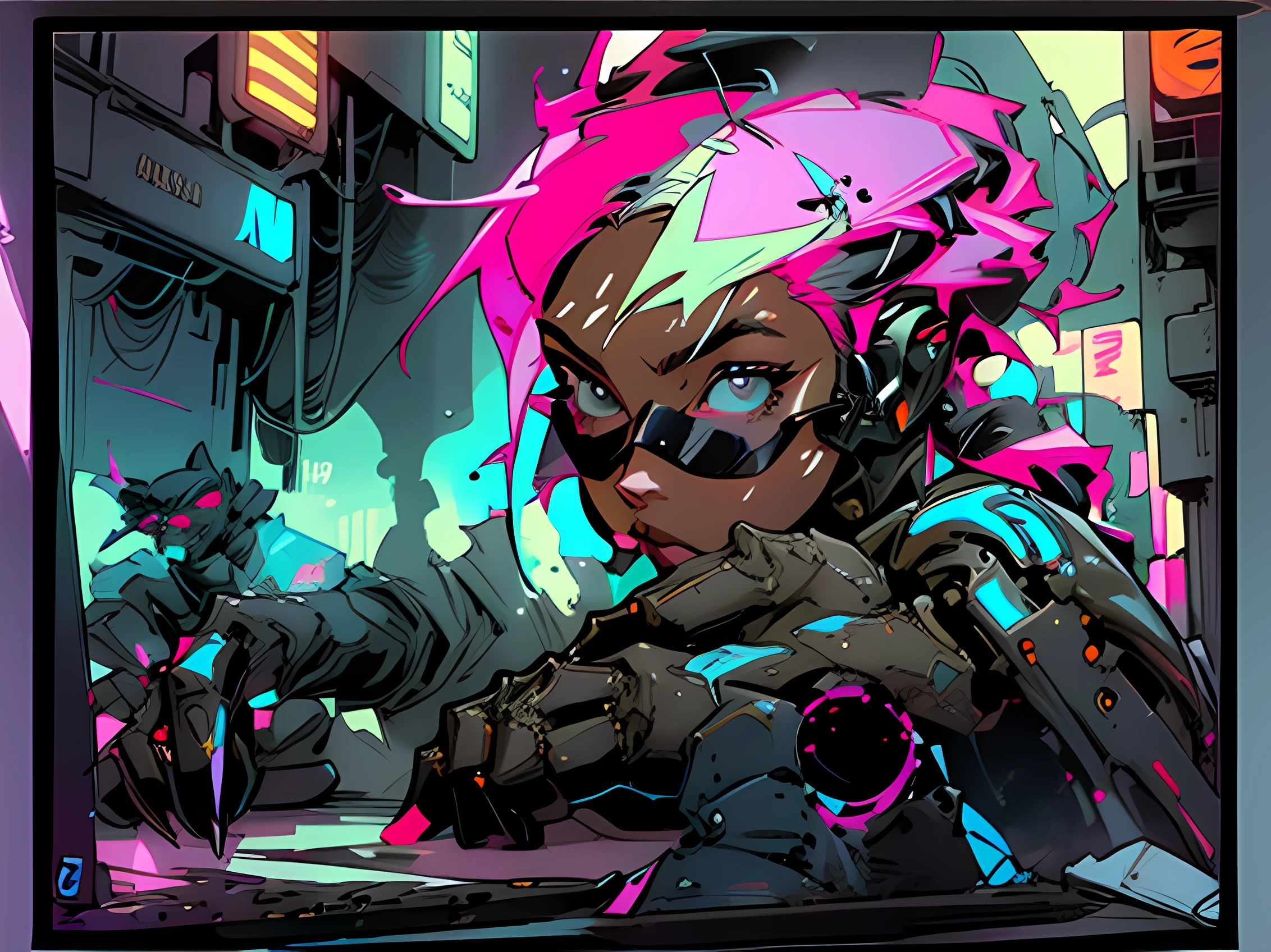 1_Color Portrait of a young man, Modern style, comic book, cyberpunk, future, colored fill, rich colors. Face tattoos, fashionable clothes, body devices.
2_The background depicts a majestic city of the future, an evening city, lights, illuminations, robots.
3_High image quality, 4K | Ultra HD | Full HD, cinematic comic book, 3D visualization _ in comic book style - linear stroke, color fill, high-quality stroke - a masterpiece, TOP computer graphics ART. 8K, , dark lighting, heavy shading. (vivid, anime, comic, creative, sharp focus, 8K). High detail of the drawing, lines, high quality background (cold tone shades, red, warm highlights, side lighting), Architecture, cyberpunk, futurism. Film grain, dust and airborne particles.