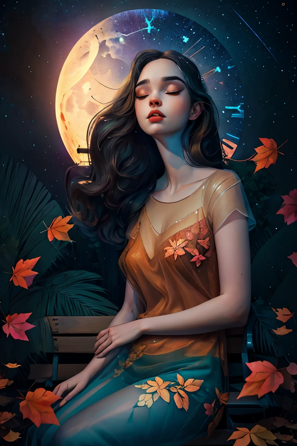 masterpiece), best quality, expressive eyes, perfect face, highly detailed, high resolution, beautiful, (masterpiece), best quality, expressive eyes, perfect face, 1 sexy girl dressed in forest, flowers, leaves, mandalas, fractal, Sleeping Beauty, by Bella🦋 full body, beautiful girl sleeping, room with mirror, girl sleeping in bed and sheets, old clock and lamp on the table, full body, black hair, transparent clothes, open legs, view of pubic hair, 1 sexy girl in see-through forest clothes, exposed breasts, open see-through t-shirt, mandala and flower tattoos, best quality, masterpiece, illustration, very delicate and beautiful, highly detailed, CG, Unity, 8k wallpaper, huge file size, very wide lens, soft lighting, Sleeping Beauty, by Bella🦋 full body, beautiful sleeping girl, full body, slight smile, open legs, view of pubic hair, transparent clothing showing naked body, beautiful vagina, vagina with soft hairs , eyes closed, Latin girl sitting on a park bench, girl sitting on a garden bench, oil painting, Latin tanned skin, full moon night sky, falling autumn leaves, autumn leaves in the wind, black hair and brown, long hair floating in the wind, girl looking at an old clock, nsfw,(( Felicity Jones)), (sensual), (Extremely beautiful), (erotic:1.2), (sublime:1.0), (Extremely sensitive:1.0 ), (wise and understanding: 1.2), (feminine: 1.2), (complex: 1.2), (masterpiece). ),Extremely detailed, hyper-realistic, deep shadows and bright highlights, perfectly detailed face, (transparent), (accentuated curves), slim build, perfect slim thighs, perfect feet, full body shown, (high quality), (extremely delicate and beautiful), (natural postures, natural expression), (skin teeth), (realistic shiny hair, realistic shiny skin, nsfw,sfw