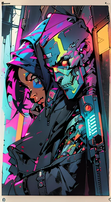 1_Color Portrait of a young man, Modern style, comic book, cyberpunk, future, colored fill, rich colors. Face tattoos, fashionable clothes, body devices.
2_The background depicts a majestic city of the future, an evening city, lights, illuminations, robots.
3_High image quality, 4K | Ultra HD | Full HD, cinematic comic book, 3D visualization _ in comic book style - linear stroke, color fill, high-quality stroke - a masterpiece, TOP computer graphics ART. 8K, , dark lighting, heavy shading. (vivid, anime, comic, creative, sharp focus, 8K). High detail of the drawing, lines, high quality background (cold tone shades, red, warm highlights, side lighting), Architecture, cyberpunk, futurism. Film grain, dust and airborne particles.