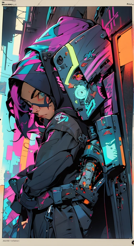 1_Color Portrait of a young man, Modern style, comic book, cyberpunk, future, colored fill, rich colors. Face tattoos, fashionable clothes, body devices.
2_The background depicts a majestic city of the future, an evening city, lights, illuminations, robots.
3_High image quality, 4K | Ultra HD | Full HD, cinematic comic book, 3D visualization _ in comic book style - linear stroke, color fill, high-quality stroke - a masterpiece, TOP computer graphics ART. 8K, , dark lighting, heavy shading. (vivid, anime, comic, creative, sharp focus, 8K). High detail of the drawing, lines, high quality background (cold tone shades, red, warm highlights, side lighting), Architecture, cyberpunk, futurism. Film grain, dust and airborne particles.