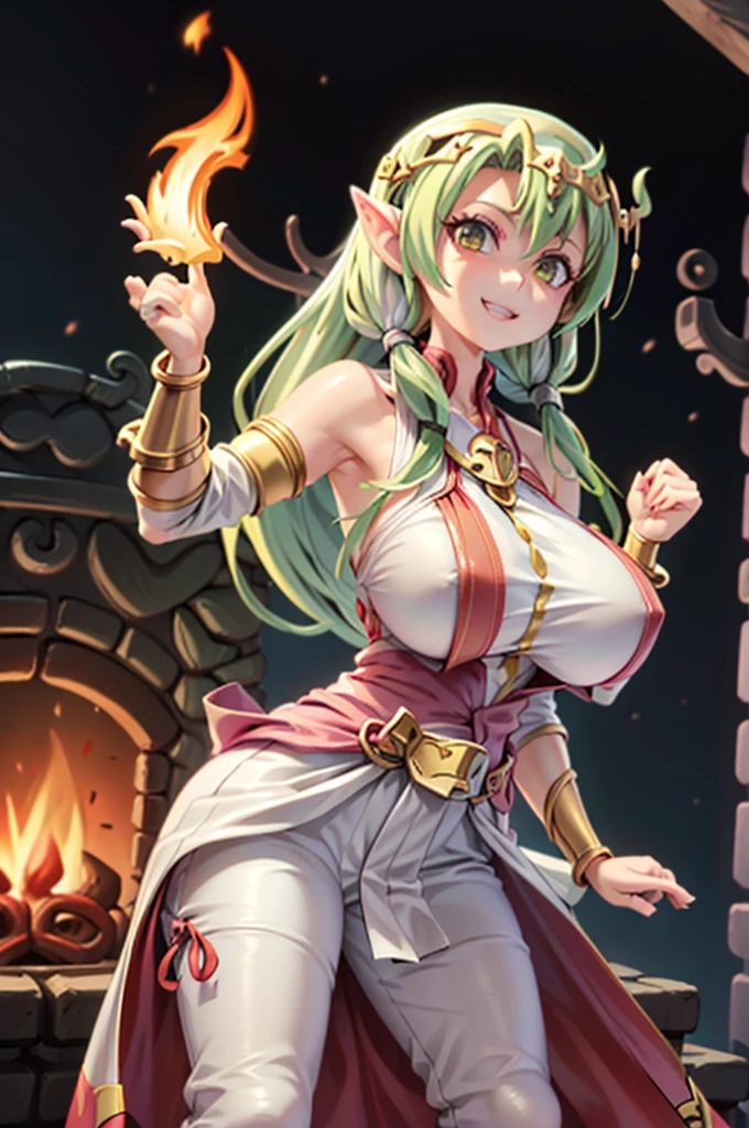 Illustration, 1girl, ((((tiki (fire emblem) )))), ((((illyasviel von einzbern)))), (((manakete))), (((fusion))), (((agglutination))), Combination, (((hembra madura))), (((manos en los pechos hipig))), (((hombros estrechos))), (((cintura estrecha))), (((They are smiling))), Cabello largo, enorme, Jardin de un castillo, (((gigantic breasts))), (((mature female))), Obra maestra, mejor calidad, ((Obra maestra)), ((mejor calidra descarrilado)), Parte superior del cuerpo, {{{agglutination}}}, Pose con las manos en las caderaira la cara de la persona))), (((mirada cara a cara))),