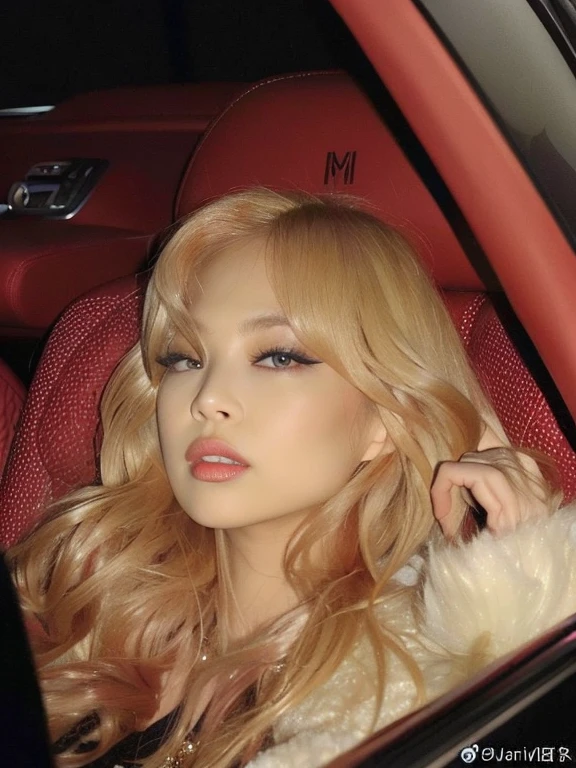 a Close up of a woman sitting in a car with a fur coat, Lalisa Manobal, Parque Roseanne de Blackpink, Ava Max, portrait of Jossi de Blackpink, Cl, Lalisa Manoban de Blackpink, sentada en su auto, Taejune Kim, Jimin\labios regordetes, Jinyoung Shin, Jossi de Blackpink, Yelena Belova