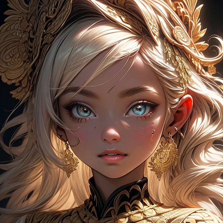 PerfectNwsjMajic,(masterpiece, top quality, best quality, official art, beautiful and aesthetic:1.2), (1girl), extreme detailed,colorful,highest detailed, official art, unity 8k wallpaper, ultra detailed, beautiful and aesthetic, beautiful, masterpiece, best quality, (zentangle, mandala, tangle, entangle) ,holy light,gold foil,gold leaf art,glitter drawing,