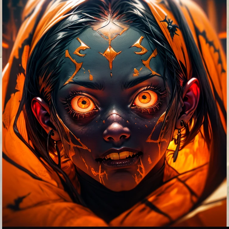 Mini\(Ttp\), (8k, Foto RAW, best quality, master part:1.2), fundo colorido, fundo limpo, profundidade de campo, Casa de Halloween, Pumpkin, Fantasmas, nevoeiro, ,miniatura, isometric, em Bola de cristal,