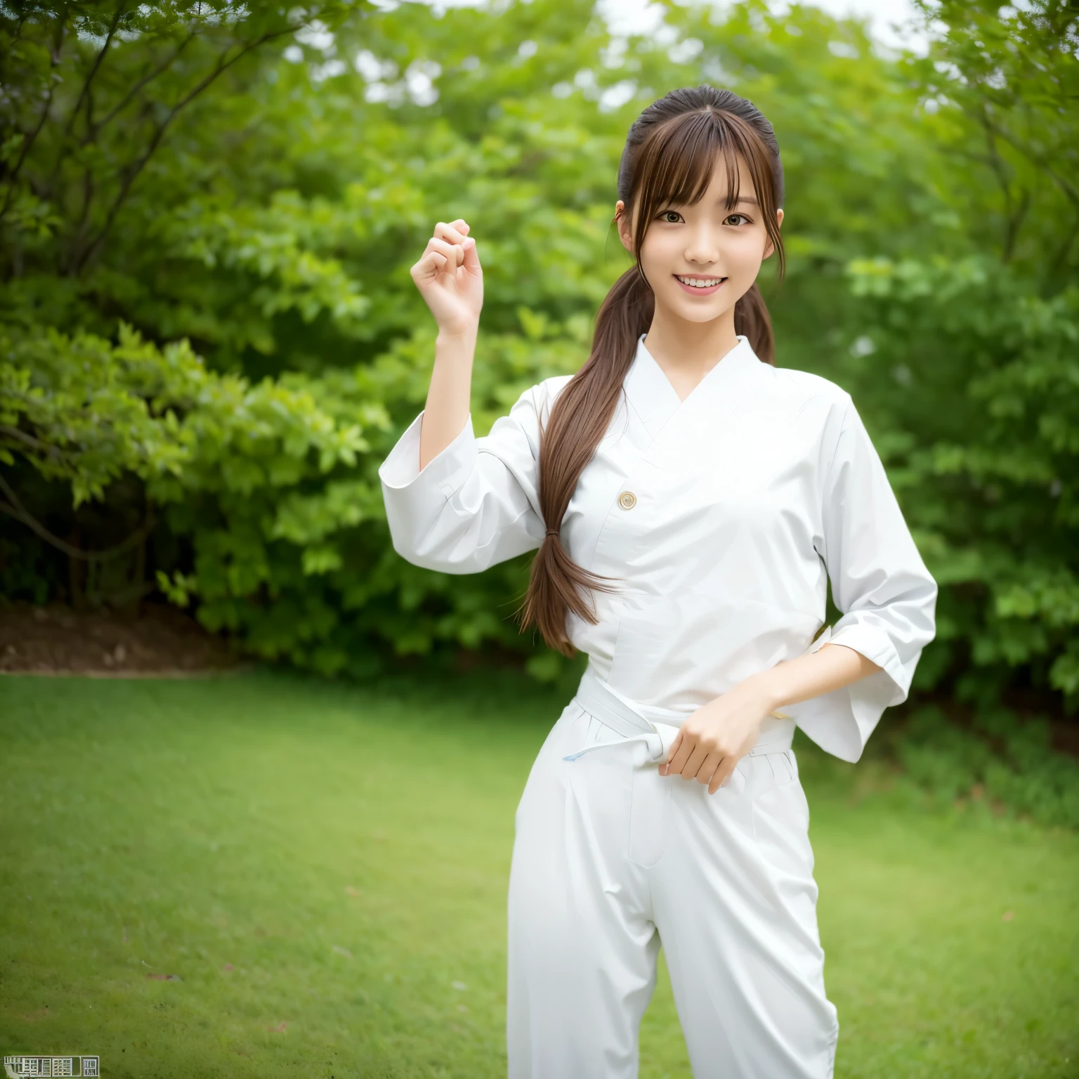 Paint in the natural color of a white karate uniform, Karate obi