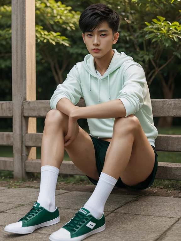 16 years old teenagers , very young , light-skin , wearing an dark green , tmasterpiece,k hd,the feet ,black long socks,The barefoot , green colour , handsome and cute , extreme cute boy , white skin , dark green boxers shorts , extremely tall and cute boy ,oppa model , handsome model , full body , dark green boxers underwears short shorts , black socks , white light-skin , Chinese model , young boy , white skin , handsome and extremely cute , green boxers shorts , long black socks , handsome model , at the park , jogging , model oppa , long legs , jogging , running , high knee black socks ,black long socks , stand up , extremely tall , extremely high , green underwears , green sports , long black socks , clean and white legs , Chinese model , extremely long legs , looking at the camera , clean and white thigh , heavy bulge , kid face , baby face , wearing jacket , green underwears boxers , light and white skin , Chinese model , strike a pose , pose , boy