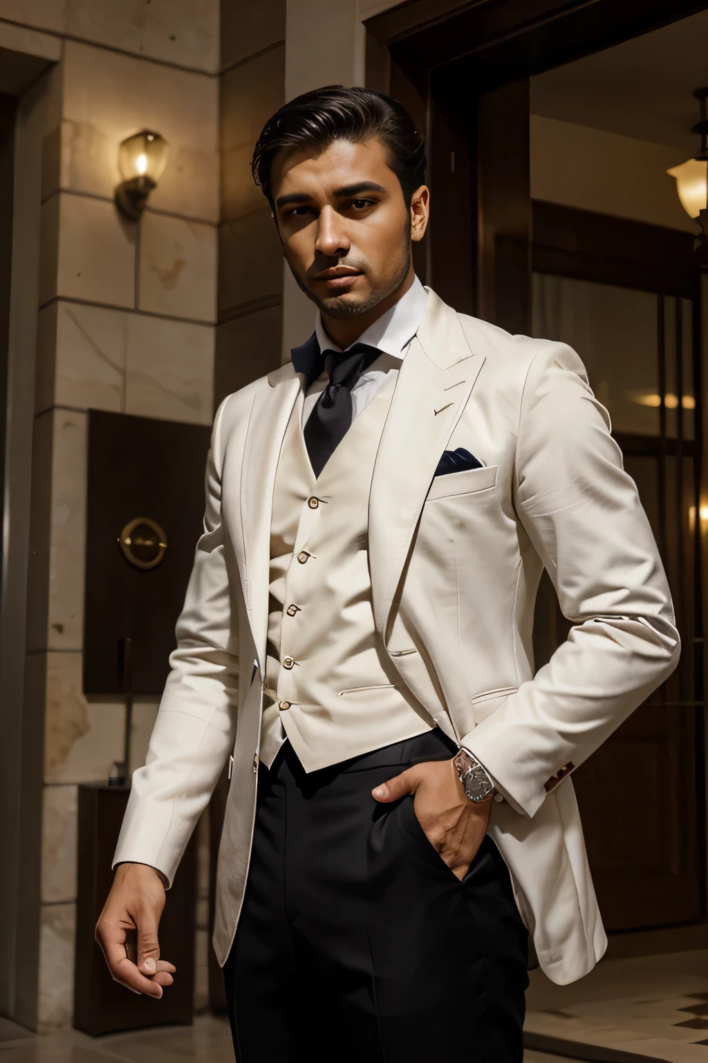 pessoa real gentleman, o escolhido por deus, with the power of a lion, usando terno estilo italiano