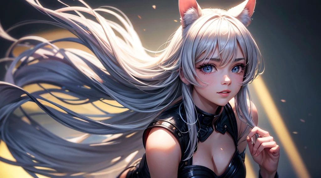 Cinematic footage, full medium closeup, a gorgeous 18-year-old kemonomimi woman soft pale skin, cute and youthful face, well-defined eyebrows, delicate nose, plump and round lips, ultra-detailed,
photo-realistic, depth of field, cinematic lighting, IMAX camera, HDR, DTM, Full HD, 8k, flared, medium breasts, slim, smile, standing, 8K picture quality, sexy seduction, realistic:1.37 long, flowing:1.1 luscious, plump:1.1
sparkling sequins:1.1 subtle, 0.9 soft, warm:1.1 best quality, 4k, 8k, highres, masterpiece:1.2, realistic, photorealistic, photo-realistic:1.37, ultra-detailed:1.1 busty animal ears, beautiful, detailed ears:1.1 best quality, 4k, highres,
masterpiece:1.2 detailed, piercing eyes:1.1 4k, 8k, highres, masterpiece:1.2 very three-dimensional: 1.2, (3D: 0.5, realistic: 0.5, photorealistic: 0.5), (Sharp focus: 1.5), (sharp focus:1.2), (beautiful face:1.1), (eye makeup:1.2), (tight body:1.2), ((Masterpiece)), (highest quality))), ( Masterpiece:1.2), (Best Quality:1.3), (8k, best quality, masterpiece:1.2 ((masterpiece, best)), (best illustration), (high detailed skin:1.2)