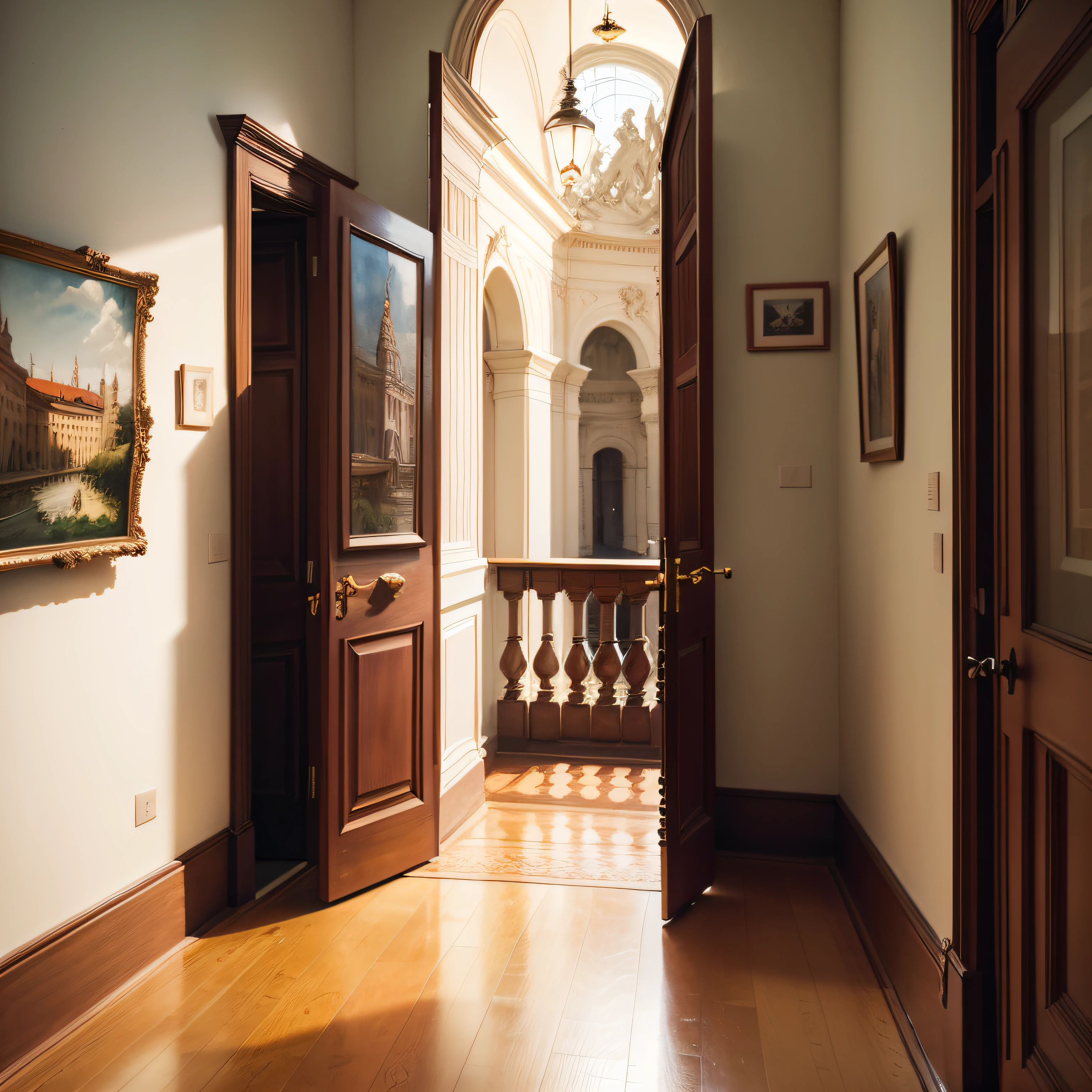 Gallery Subalpina Torino Italia, watercolor painting in soft colors