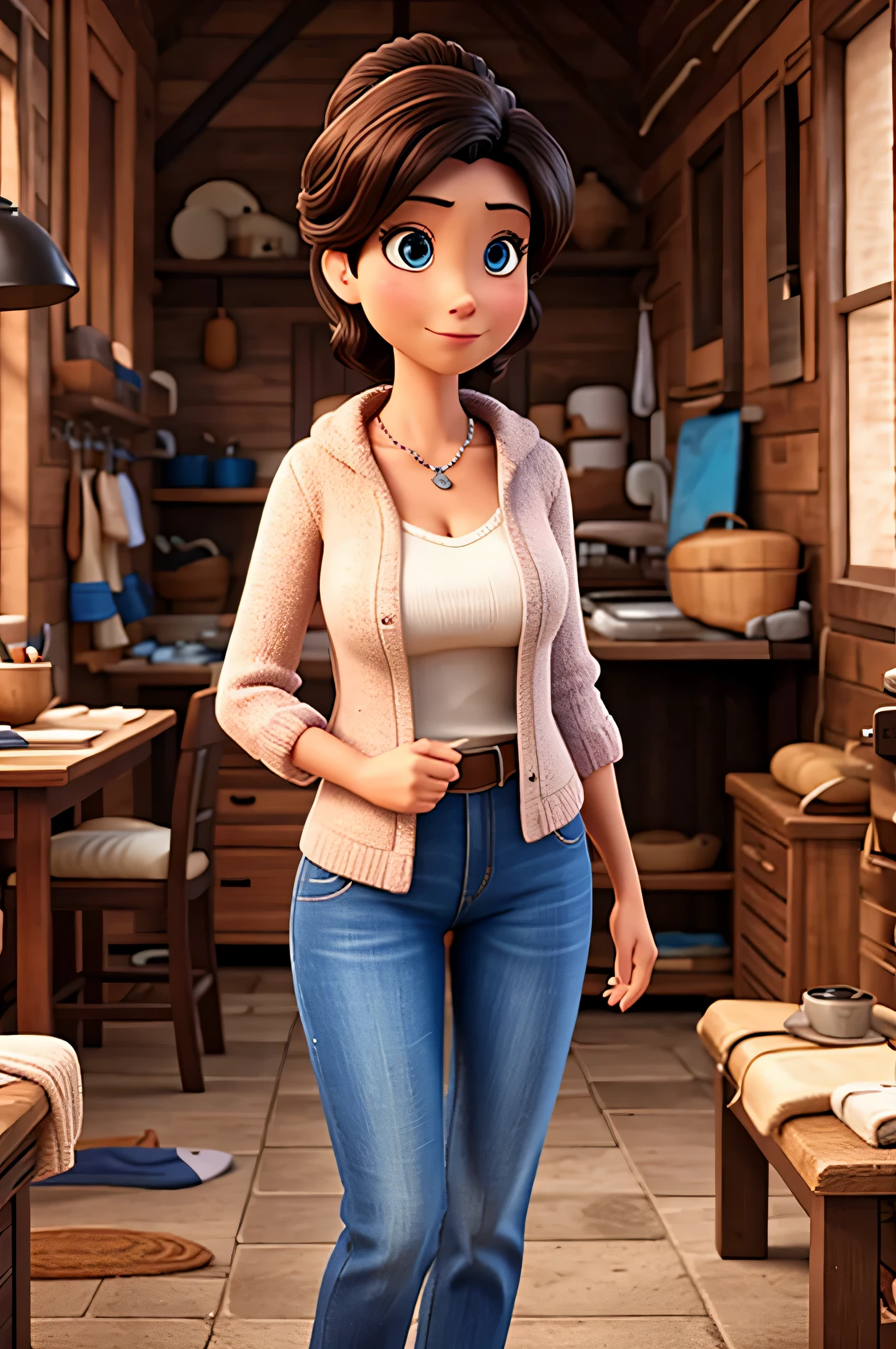 pixar mom, hot woman, mature lady, casually dressed, ultra high detail