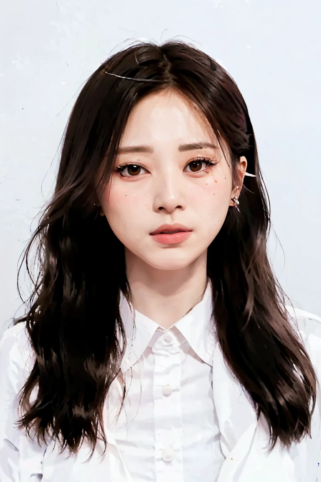 um close up de uma mulher com cabelos longos vestindo uma camisa branca e saia vermelha, Portrait of female Korean idol, tzuyu de duas vezes, Retrato de Jossi de Blackpink, Lee Ji - Eun, Lee Ji-eun, portrait of kpop idol, Retrato Jisoo Blackpink, Parque Ji-min, Jaeyeon Nam, young adorable korean face, Atriz coreana bonito, Kim Doyoung