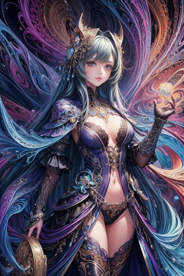 (masterpiece, top quality, best quality, official art, beautiful and aesthetic:1.2), (1girl), extreme detailed,(fractal art:1.3),colorful,highest detailed