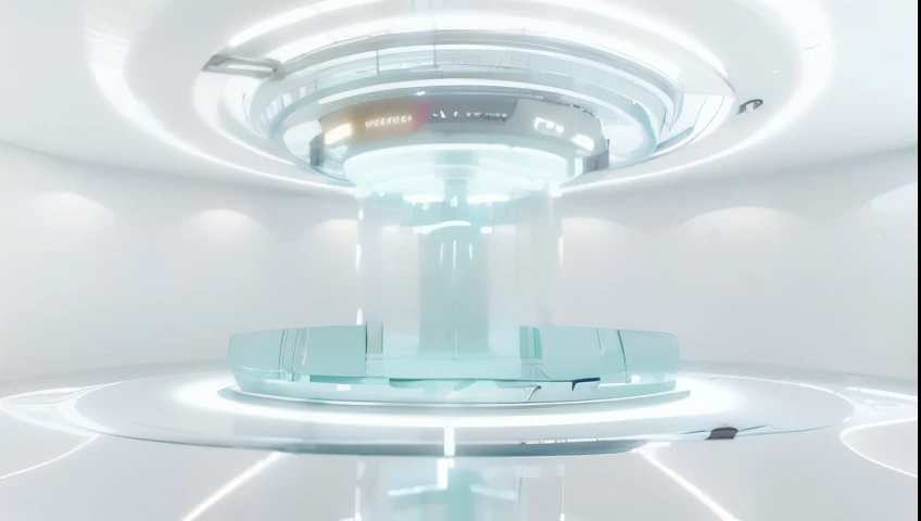 (Best quality,4K,8K,A high resolution,tmasterpiece:1.2),ultra - detailed,(actual,photoactual,photo-actual:1.37), a close-up of a futuristic room with a circular light, futuristic room background, futuristic laboratory, futuristic room, futuristic interior, Ethereal Holographic Center, futuristic setting, futuristic scientific laboratory, in a futuristic laboratory room, Futuristic lobby, futuristic room, futuristic decor, Future and ethereal, Cloning facilities of the future, Futuristic spacecraft interior, Volumetric lighting of the future.