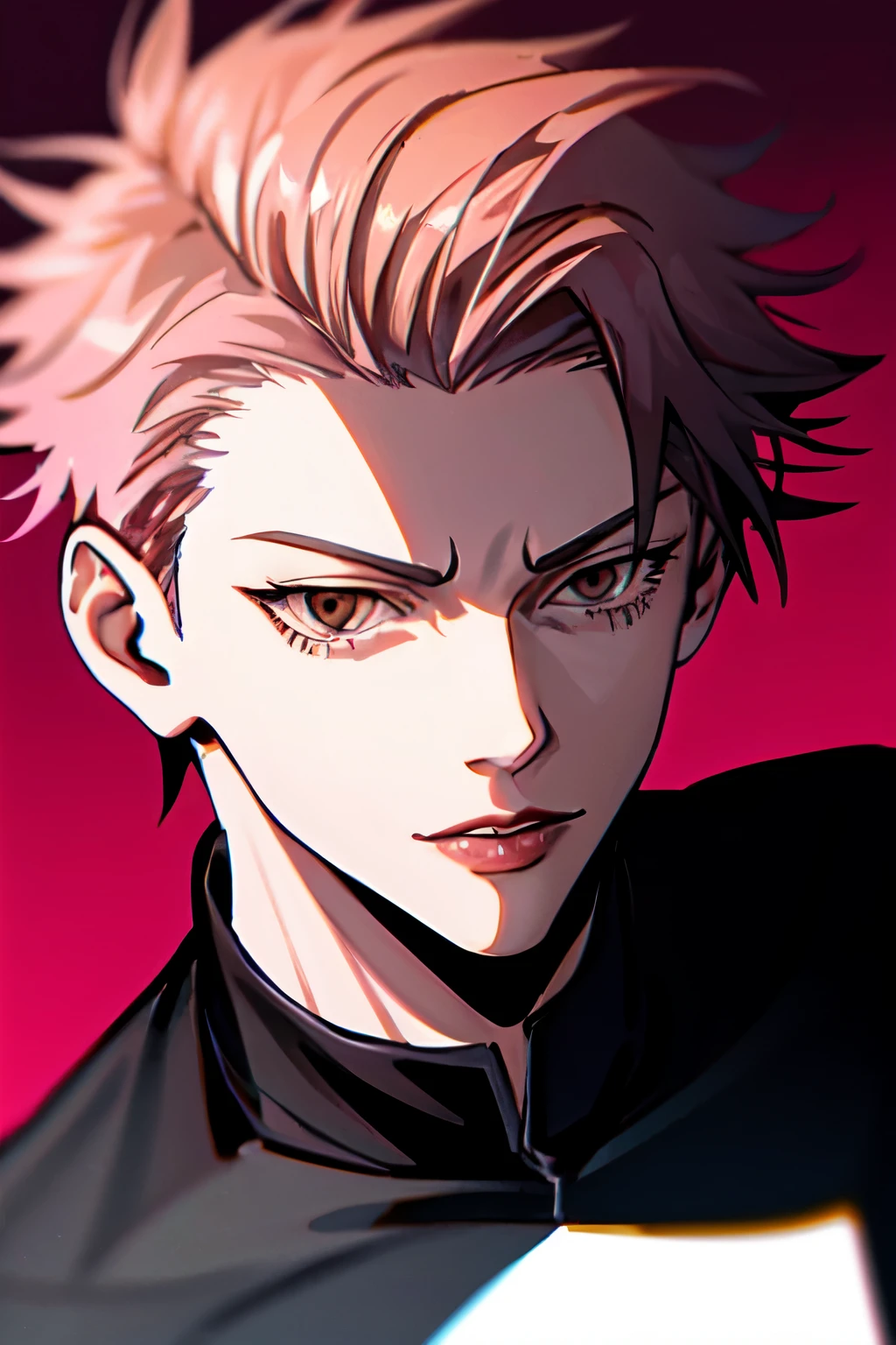 Give me a clipart image of sukuna from jujutsu kaisen. Colourful,