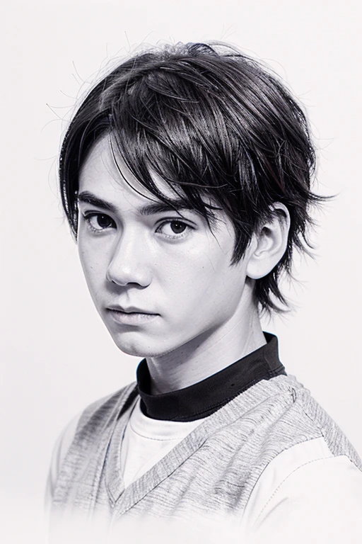 SUBARU 1boy pencil sketch