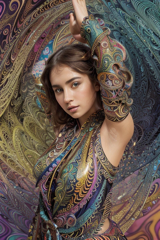 (masterpiece, top quality, best quality, official art, beautiful and aesthetic:1.2), (1girl:1.3), extremely detailed,(fractal art:1.2),colorful,highest detailed,(zentangle:1.2), (dynamic pose), (abstract background:1.5), (treditional dress:1.2), (shiny skin), (many colors:1.4), upper body
