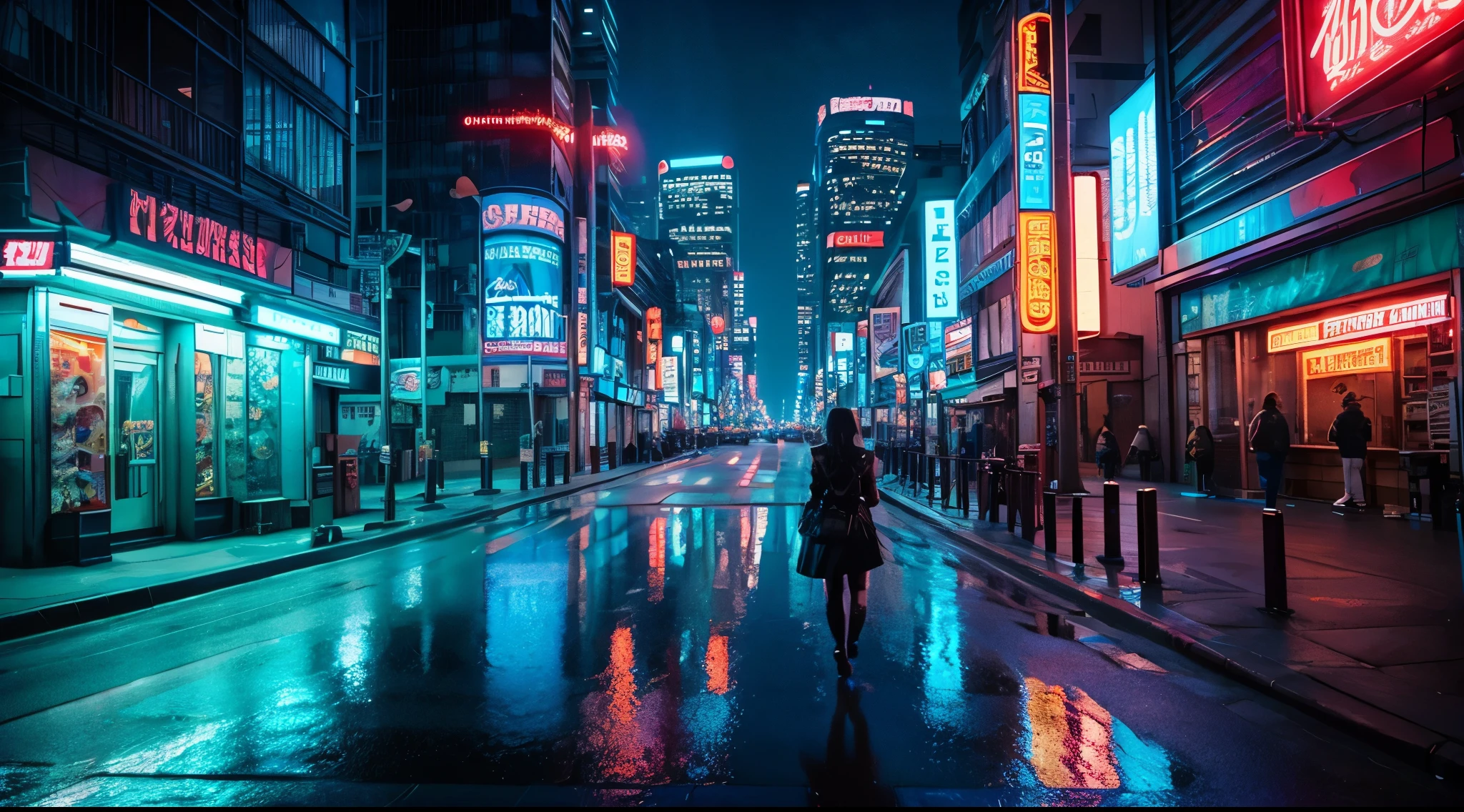 Street in cyberpunk city