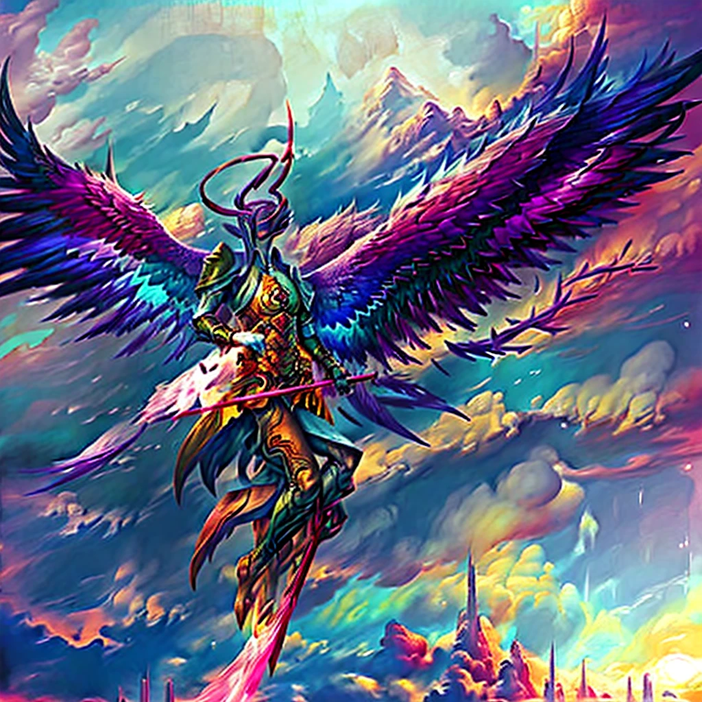 Purple and black dragon with wings flying in the sky, unreal engine render saint seiya, armor angle with wing, ffxiv heavensward, from xenoblade chronicles, huge feathery wings, Shadowbringers Cinematic, final fantasy 1 4 screenshot, aion, final fantasy 14 sharp, mech wings, from final fantasy, winged archer, wispy gigantic wings