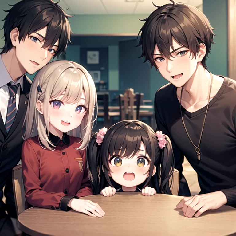 2girls, 2boys, siblings, child