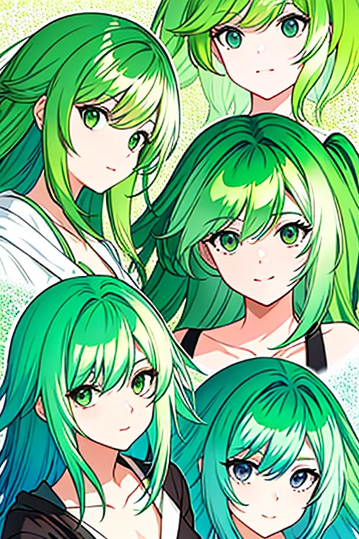 green hair gradient