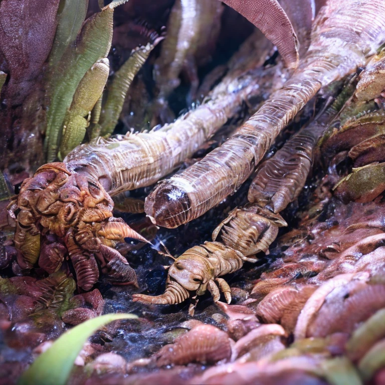 2 girls, trapped within sticky slimy cocoons made of silk, surrounded by worms and plants