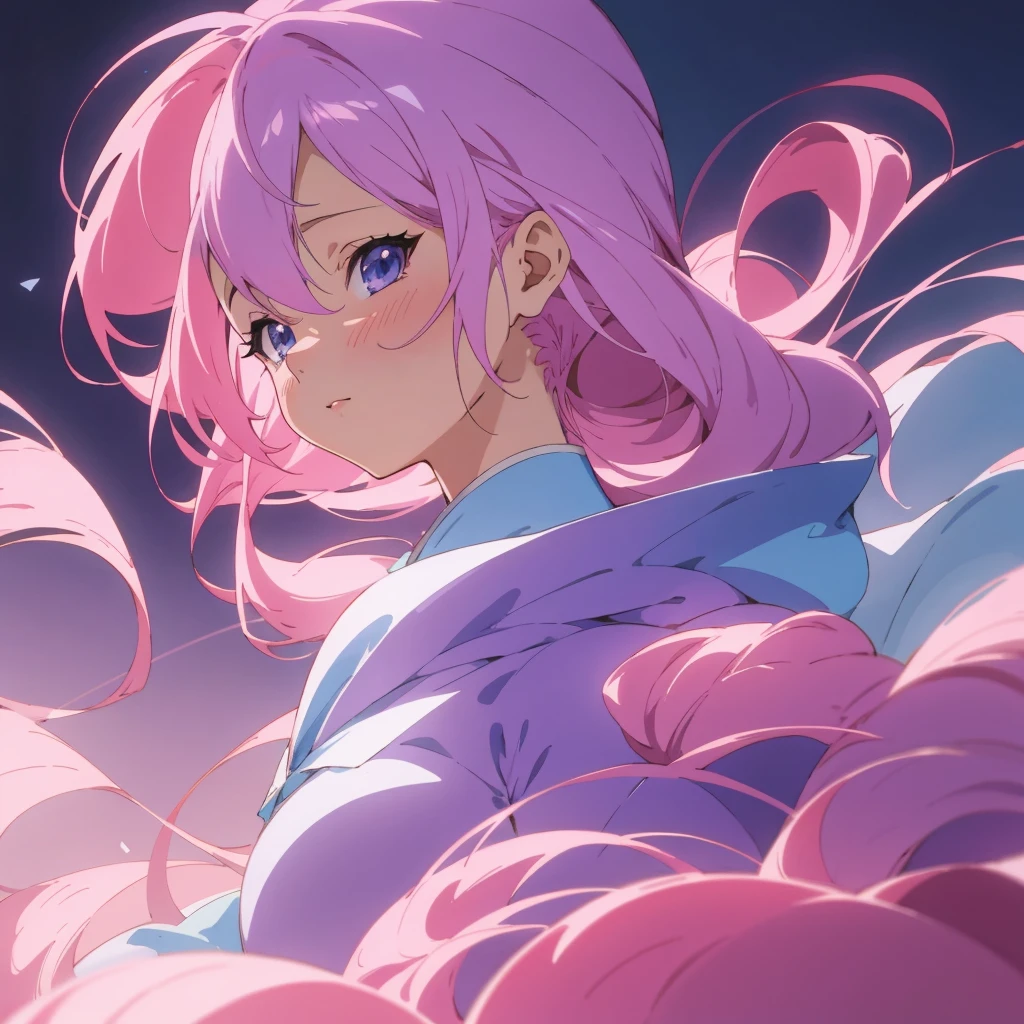 Anime girl with pink hair and blue eyes in a purple dress, Anime art wallpaper 8k, anime art wallpaper 4k, beautiful fantasy anime, anime art wallpaper 4k, anime wallpaper 4k, anime wallpaper 4 k, Detailed Digital Anime Art, anime fantasy artwork, Beautiful anime girl, anime fantasy illustration, anime style 4 k, Beautiful Anime Portrait
