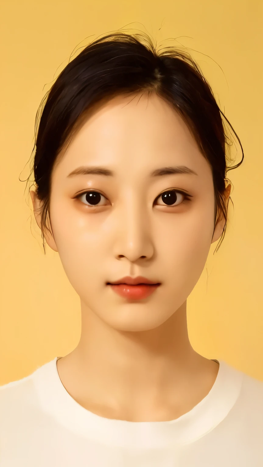 Close-up of a woman wearing white shirt and background, jiyun chae, pengzhen zhang, Jung Sang-soo, Cui Xianhua, xiaofan zhang, Kwak Ji-young, Shin Min-jung, Kim Hyun-joo, chengyou liu, louise zhang, xue han, wenfei ye, xintong chen, Kim Tae-joon，largeeyes，The eyes have God，二重まぶた，long eyelasher，Delicate skin