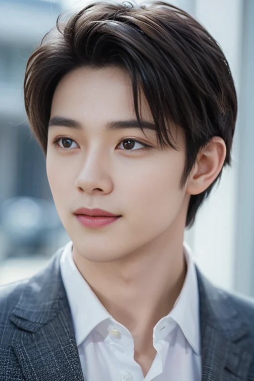((top-quality、masterpiece、photographrealistic:1.4、in 8K))、Cool Japanman1a person、25 years old、Well-formed face、Eyes and faces with detailed、Beautiful lighting、(Wear a suit:1.3)、(Man Walking On City Street)、Textured skin、Super Detail、high detailing、High quality、hight resolution、(looking at the viewers)、Detailed mouth、A smile、
