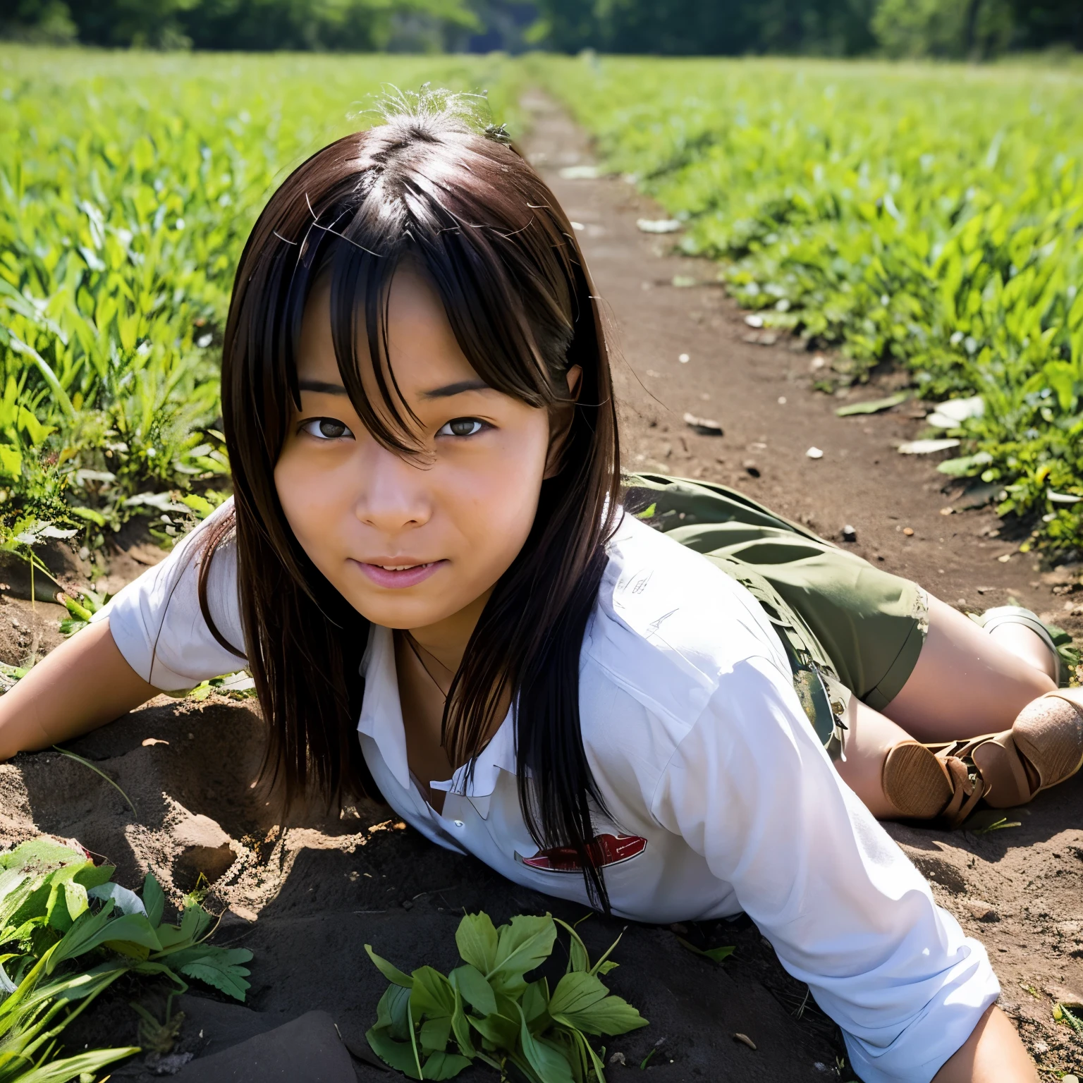 Landmines are women、embarrassed face