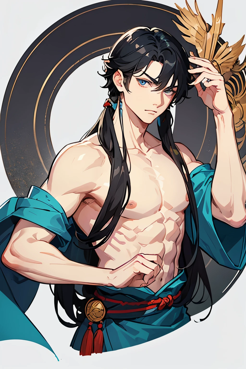 Black hot man, dreads, anime, naked