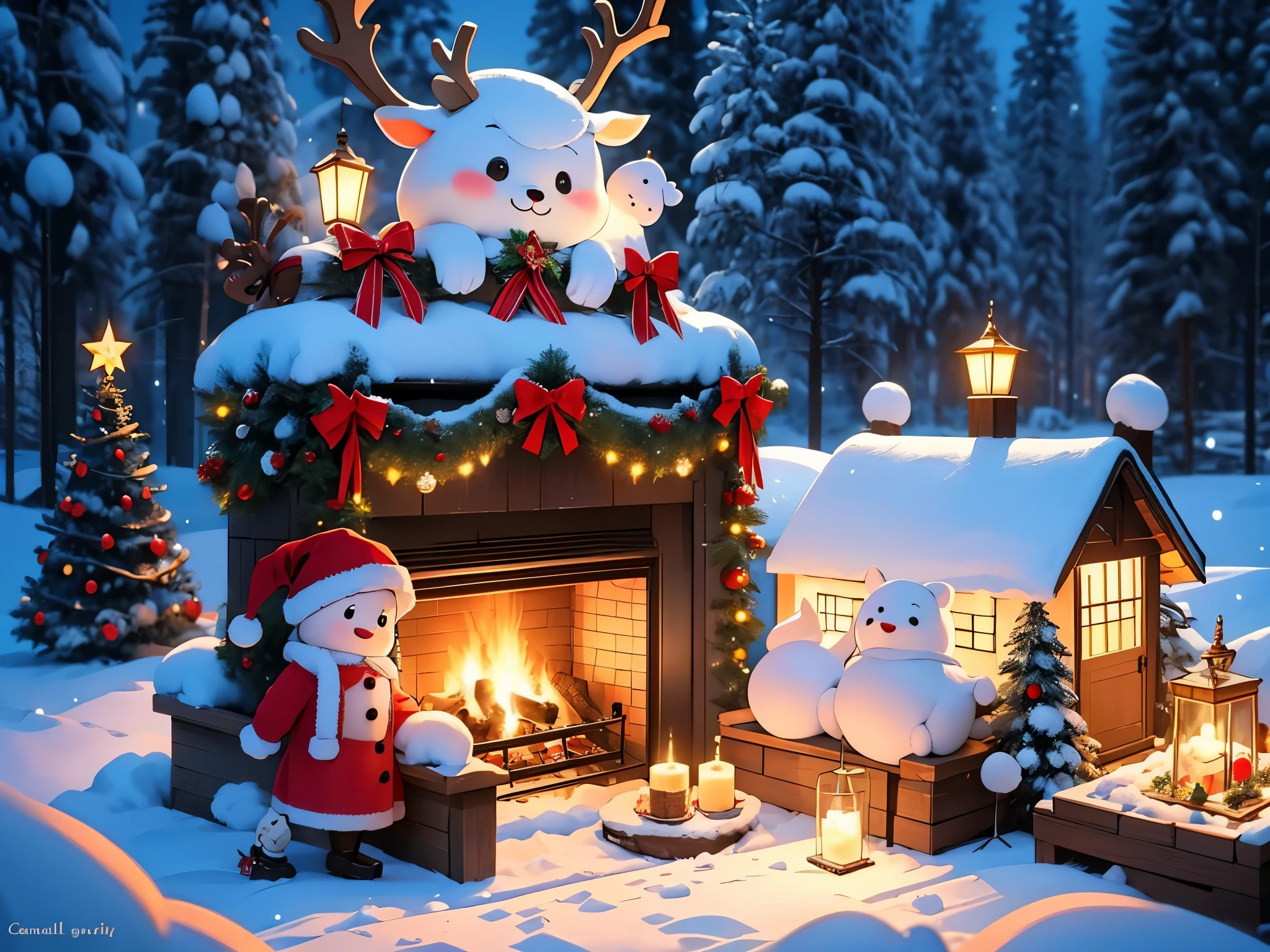 (best quality,4k,highres,masterpiece:1.2),vivid colors,Christmas stickers,playful and festive atmosphere,beautifully decorated Christmas tree,ornaments and lights,joyful and merry celebration,warm and cozy ambiance,delightful holiday cheer,happy children opening presents,family gathering around the fireplace,magical snowfall,sparkling decorations,cheerful Santa Claus with a bag of gifts,adorable reindeer pulling Santa's sleigh,glowing candles and twinkling stars,joyful carol singing and laughter,snow-covered landscape with cozy cottages,hot chocolate and cookies,heartwarming moments of love and togetherness,memorable Christmas memories.