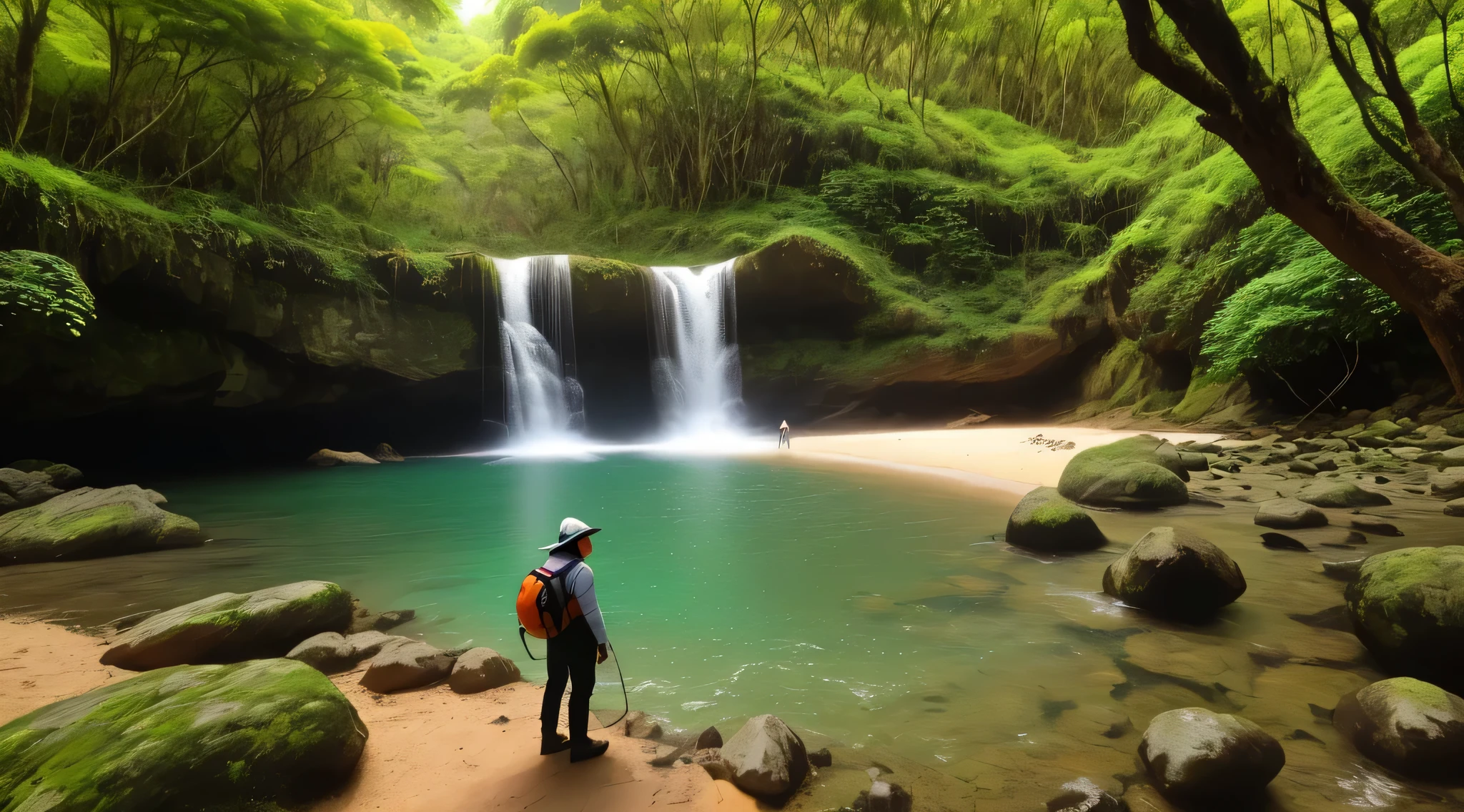 Utilizando minha foto criar ima com personagens em lugares na natureza