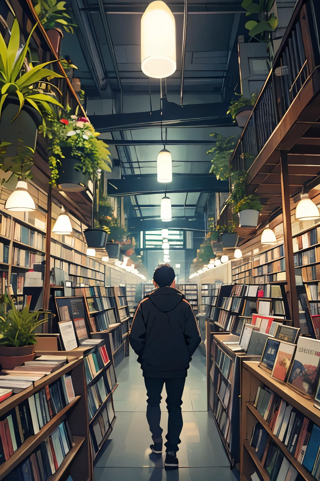 high-level image quality、Book cover、bookstore、houseplant、Rear view、United Kingdom
