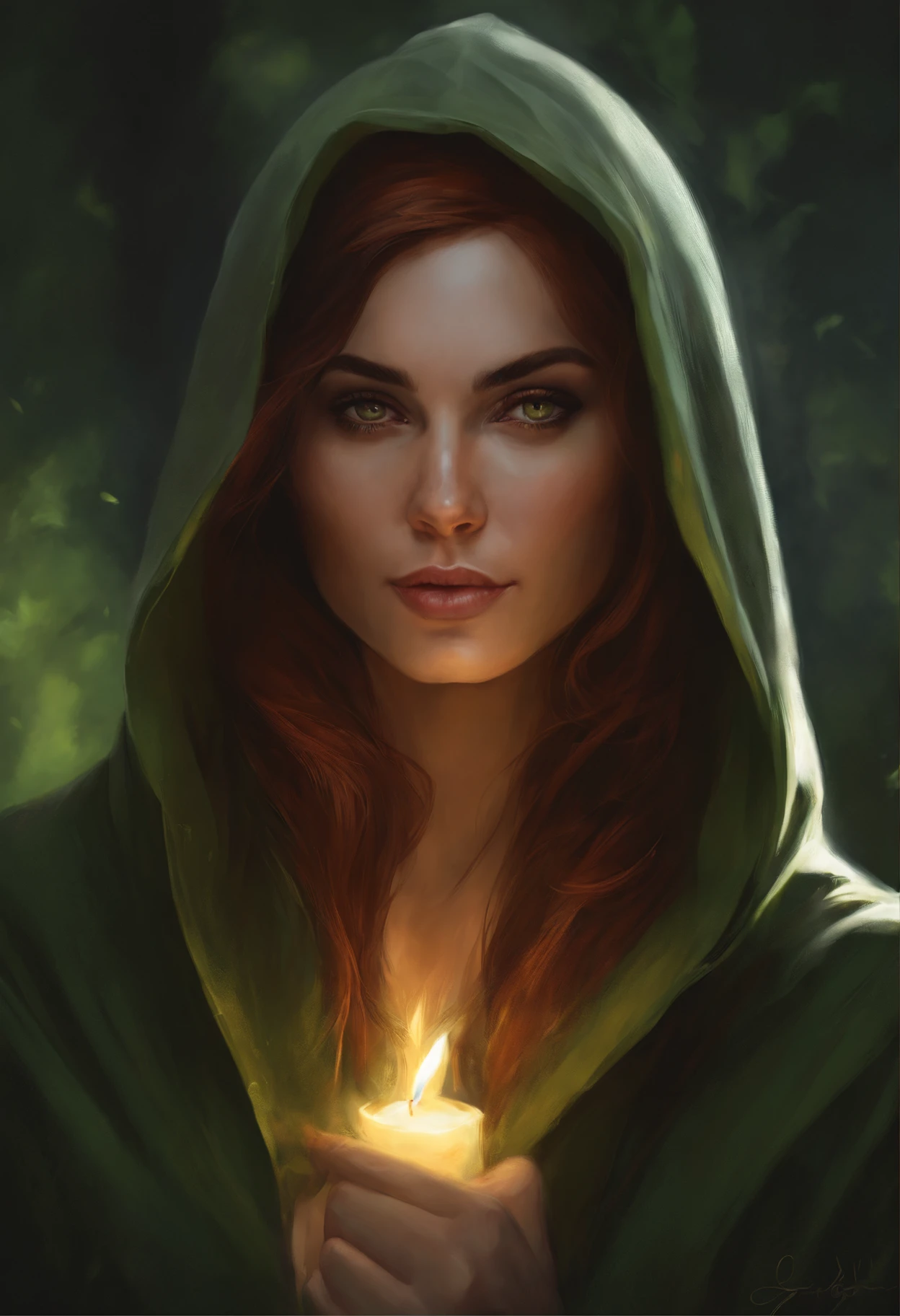 Photo of a woman with white hair, yellow-green eyes and a hoodie., fire, scratch on face, beautiful character painting, black haired goddess, graphic artist magali villeneuve, alena aenami and artgerm, fantasy concept art portrait, female redhead templar, Artgerm Craig Mullins, charlie bowater character art, magali villeneuve', charlie bowater rich deep colors, gorgeous digital painting