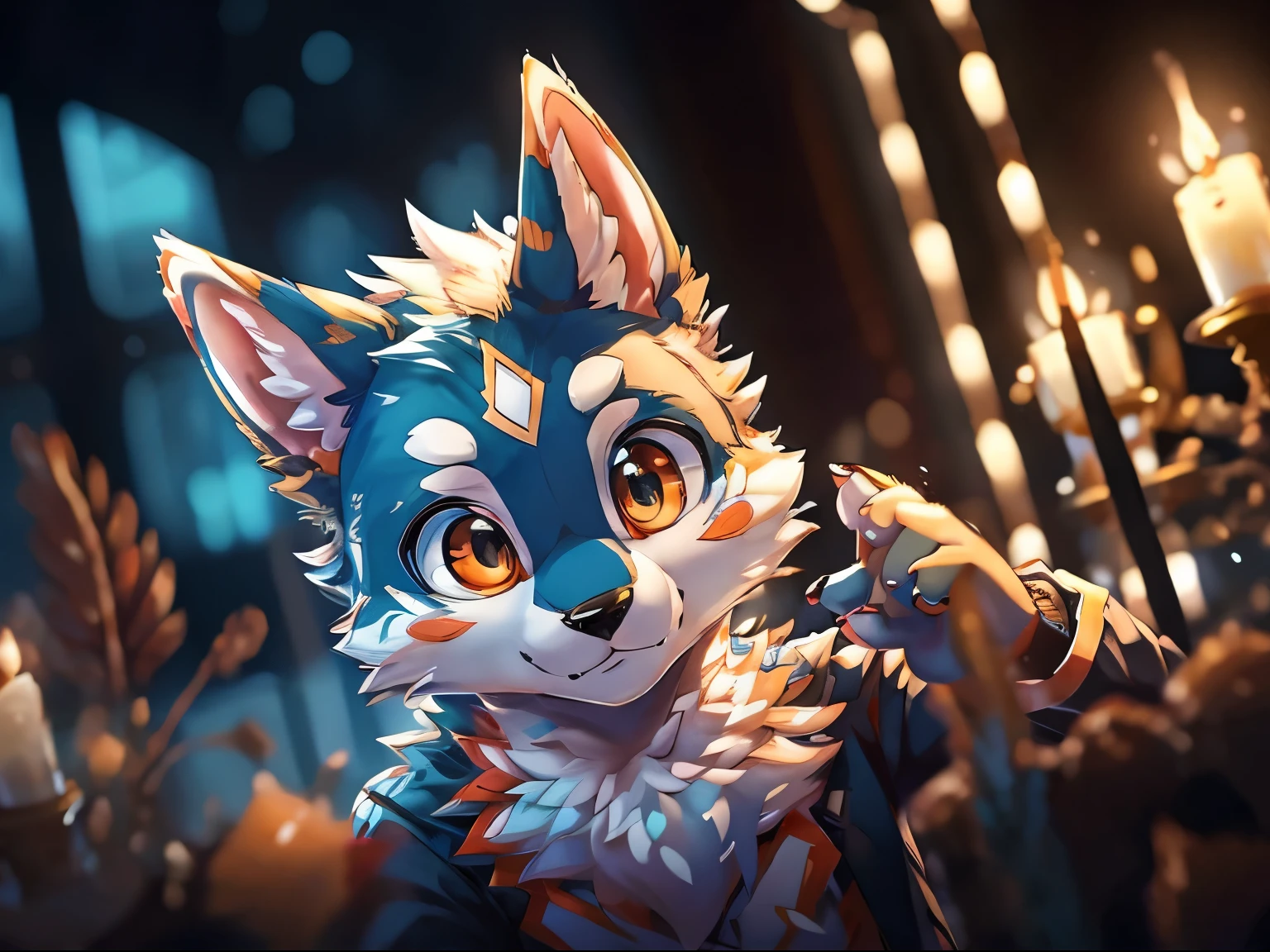 top quality, best quality, masterpiece, super high resolution, detailed background, good lighting((colorful water in tube))laboratory(highly detailed beautiful face and eyes)absurdres, perfect anatomy(handsome 1boy, kemono, solo focus, white coat)(furry)(furry anthro:1.7)(Furry body, dog facial features, dog body features)(very detailed body fur)full body, full body, looking at view, hands on the glass,