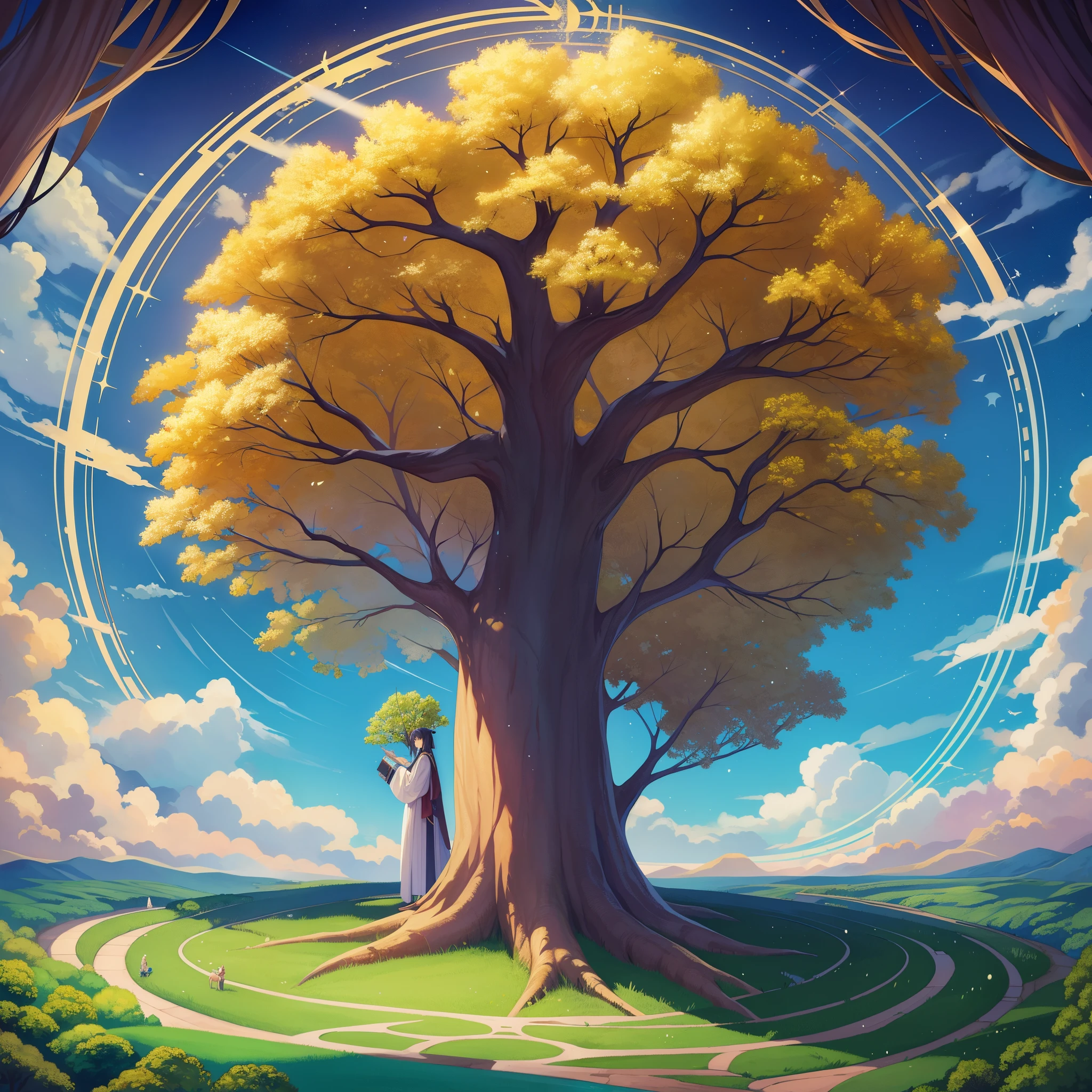 top-quality、Masterpiece、detaileds、Old Testament、The Tree of Life、Sephirotの樹、The Tree of Life（Seimei noki、english: Tree of Life）ha、Old Testamentの創世記（Chapter 2 verse 9 et seq.）The tree planted in the center of the Garden of Eden in。Also translated as tree of life。The Tree of Lifeの実を食べると、said to have eternal life。 Old Testamentにおいて神がアダムとエバをエデンの園から追放した理由ha、The man who ate the fruit of the tree of knowledge、The Tree of Lifeの実までも食べて永遠に生きる事がないようにするためであったとされる[3]。 Jewish mystical thought、カバラでha神による天地創造の象徴を10の円と22の直線で図式化した。その図haSephirot（hebrew: ‎、english: Sefirot、Sephirothic Tree）もしくhaThe Tree of Life（english: Tree of Life）It was called。Sephirot（hebrew: ‎、english: Sefirot）ha、Jewish mystical thoughtカバラにおいて、10 Sephiras and 22 Paths（paths）A symbol of the creation of the world as illustrated by。2nd century scripture『book of formation』The creation of the world described by、13th century literature『Zohar』symbolized in、studied by Kabbalists such as Joseph Gikatila。 Western magic since modern times、特に黄金の夜明け団などでhaタロットカードと結びつけて研究が行われた。Sephirotの成り立ちhaユダヤ教のThe Tree of Lifeとha異なるものであるが、There is also the idea that these two are the same thing.[8]。