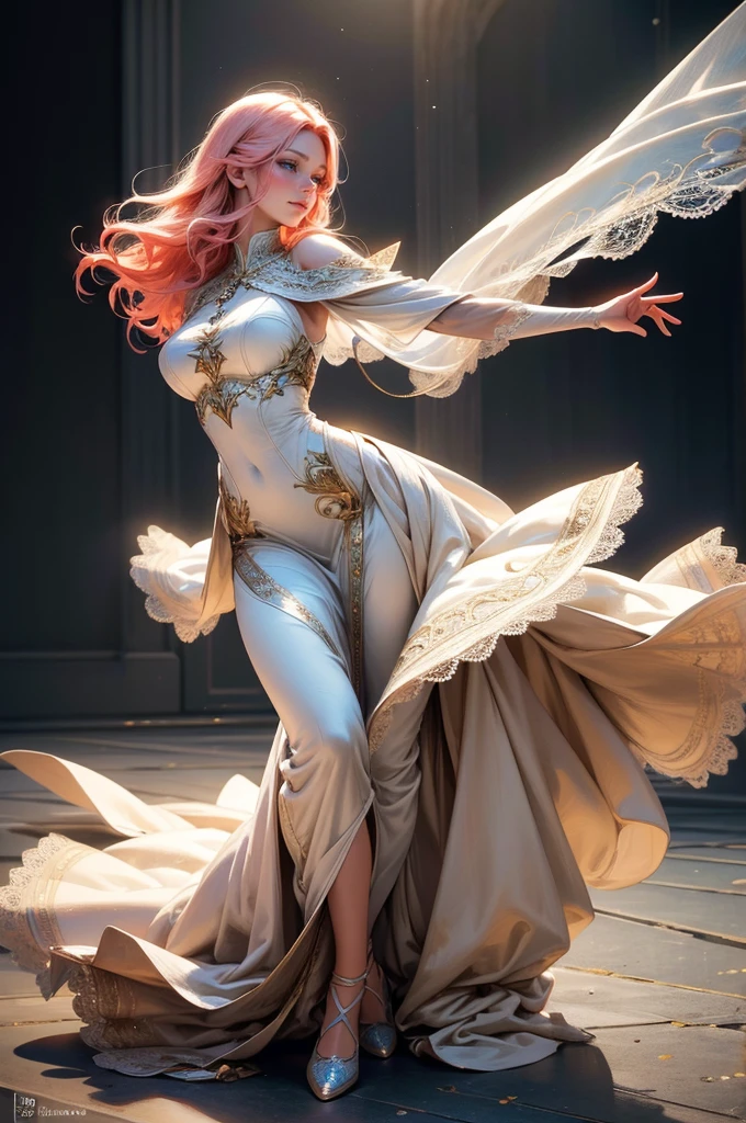 {-erro_de_anatomia:1.0}(best quality,4k,8k,highres,masterpiece:1.2), ultra-detailed, (realistic,photorealistic,photo-realistic:1.37), mature milf, illyasviel von einzbern, redhead hair, full body, vibrant colors, glowing skin, mesmerizing eyes, elegant pose, enchanting background, delicate lace dress, surreal lighting, ethereal atmosphere, mystical aura, intricate details, artistic medium, digital illustration, fantasy, anime, dancing litghtly