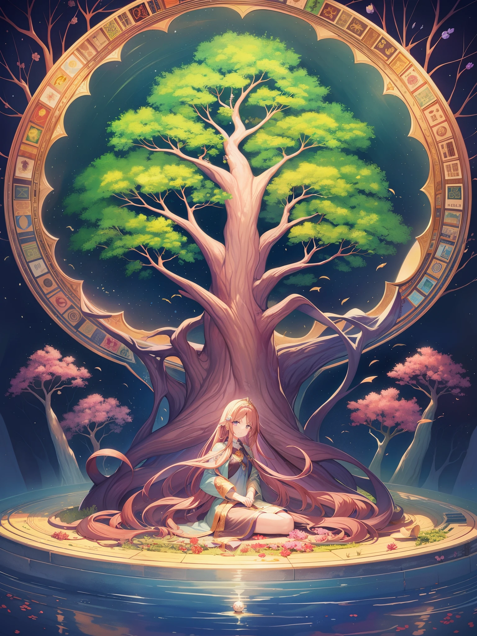 top-quality、Masterpiece、detaileds、Old Testament、The Tree of Life、Sephirotの樹、The Tree of Life（Seimei noki、english: Tree of Life）ha、Old Testamentの創世記（Chapter 2 verse 9 et seq.）The tree planted in the center of the Garden of Eden in。Also translated as tree of life。The Tree of Lifeの実を食べると、said to have eternal life。 Old Testamentにおいて神がアダムとエバをエデンの園から追放した理由ha、The man who ate the fruit of the tree of knowledge、The Tree of Lifeの実までも食べて永遠に生きる事がないようにするためであったとされる[3]。 Jewish mystical thought、カバラでha神による天地創造の象徴を10の円と22の直線で図式化した。その図haSephirot（hebrew: ‎、english: Sefirot、Sephirothic Tree）もしくhaThe Tree of Life（english: Tree of Life）It was called。Sephirot（hebrew: ‎、english: Sefirot）ha、Jewish mystical thoughtカバラにおいて、10 Sephiras and 22 Paths（paths）A symbol of the creation of the world as illustrated by。2nd century scripture『book of formation』The creation of the world described by、13th century literature『Zohar』symbolized in、studied by Kabbalists such as Joseph Gikatila。 Western magic since modern times、特に黄金の夜明け団などでhaタロットカードと結びつけて研究が行われた。Sephirotの成り立ちhaユダヤ教のThe Tree of Lifeとha異なるものであるが、There is also the idea that these two are the same thing.[8]。