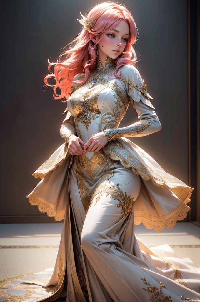 {-erro_de_anatomia:1.0}(best quality,4k,8k,highres,masterpiece:1.2), ultra-detailed, (realistic,photorealistic,photo-realistic:1.37), mature milf, illyasviel von einzbern, redhead hair, full body, vibrant colors, glowing skin, mesmerizing eyes, elegant pose, enchanting background, delicate lace dress, surreal lighting, ethereal atmosphere, mystical aura, intricate details, artistic medium, digital illustration, fantasy, anime, dancing litghtly