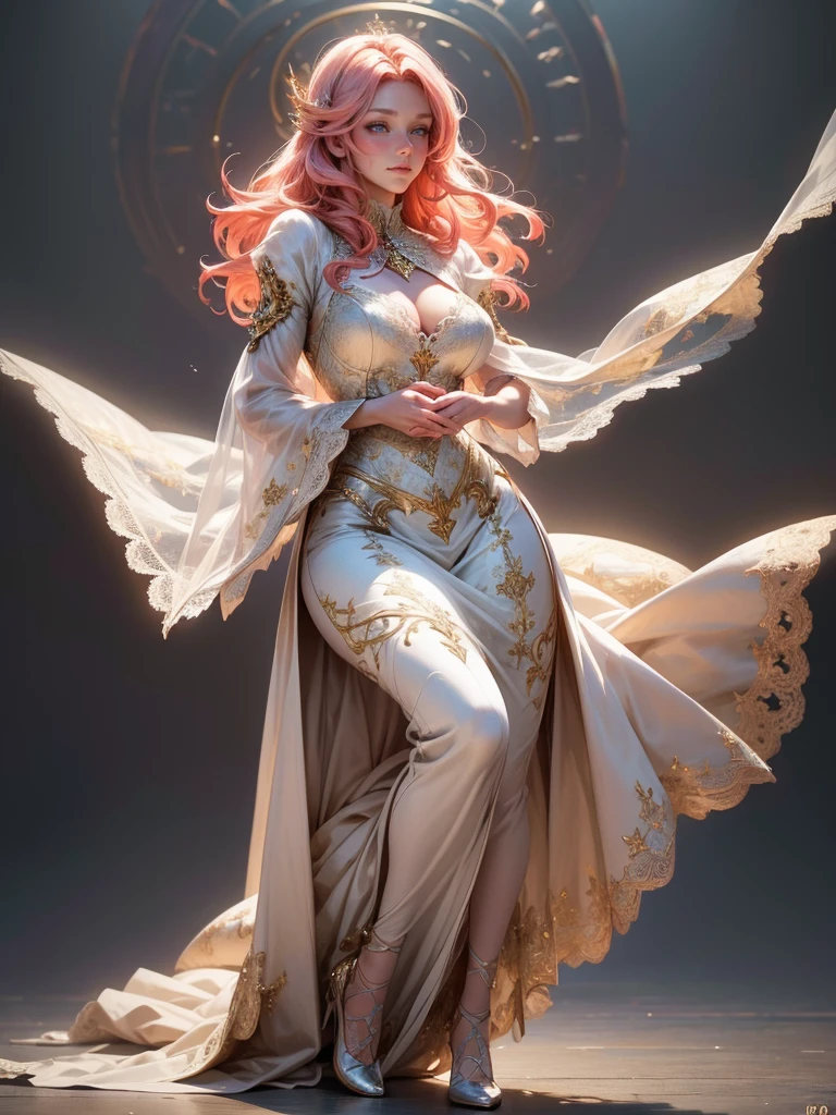 {-erro_de_anatomia:1.0}(best quality,4k,8k,highres,masterpiece:1.2), ultra-detailed, (realistic,photorealistic,photo-realistic:1.37), mature milf, illyasviel von einzbern, redhead hair, full body, vibrant colors, glowing skin, mesmerizing eyes, elegant pose, enchanting background, delicate lace dress, surreal lighting, ethereal atmosphere, mystical aura, intricate details, artistic medium, digital illustration, fantasy, anime, dancing litghtly