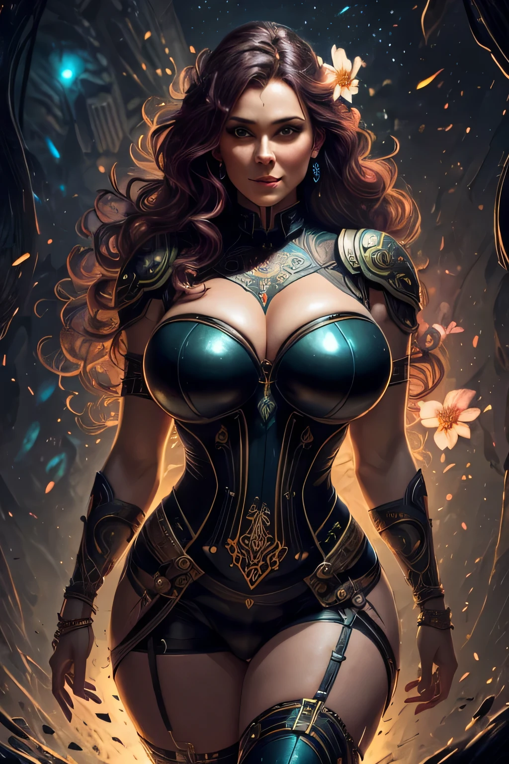 pop art - middle aged augmented buxom pale voluptuos full figured white woman in black latex outfit, pretty face, full body, G-cups , cover, hyperdetailed painting, luminism, Bar lighting, complex, 4k resolution concept art portrait by Greg Rutkowski, Artgerm, WLOP, Alphonse Mucha, little fusion pojatti realistic steampunk, fractal isometrics details bioluminescens : a stunning realistic photograph 30 years , redhead, italian goddness beautiful awesome with big white flowers, 3d render, octane render, intricately detailed, , cinematic, trending on artstation | Isometric | Centered hipereallistic cover photo awesome full color, hand drawn, dark, gritty, realistic mucha, klimt, erte .12k, intricate. hit definition , cinematic,Rough sketch, mix of bold dark lines and loose lines, bold lines, on , full body with velvet dress, humanoid, Full body.