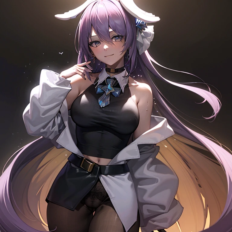 nsfw, score_9, score_8_superior, score_7_superior, score_6_superior, score_5_superior, score_4_superior, anime, Salome, Hair Ribbon, hair band, Chest tattoo, Very long hair, black handbag, Beautiful Eyes, Perfect Face, Perfect hands, Perfect Fingers, hanging breasts, Very beautiful long legs, Puffy nipples, pantyhose, Pussy juice, Sexual Ecstasy, trembling, foot focus, squatting, arms behind head