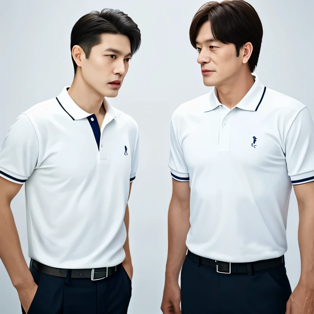 Twin brothers,age 55,White polo shirt,Beat each other