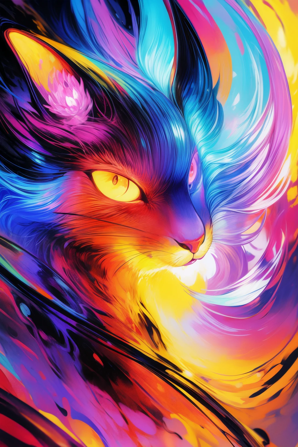 coil，Colorful colors，god cat
