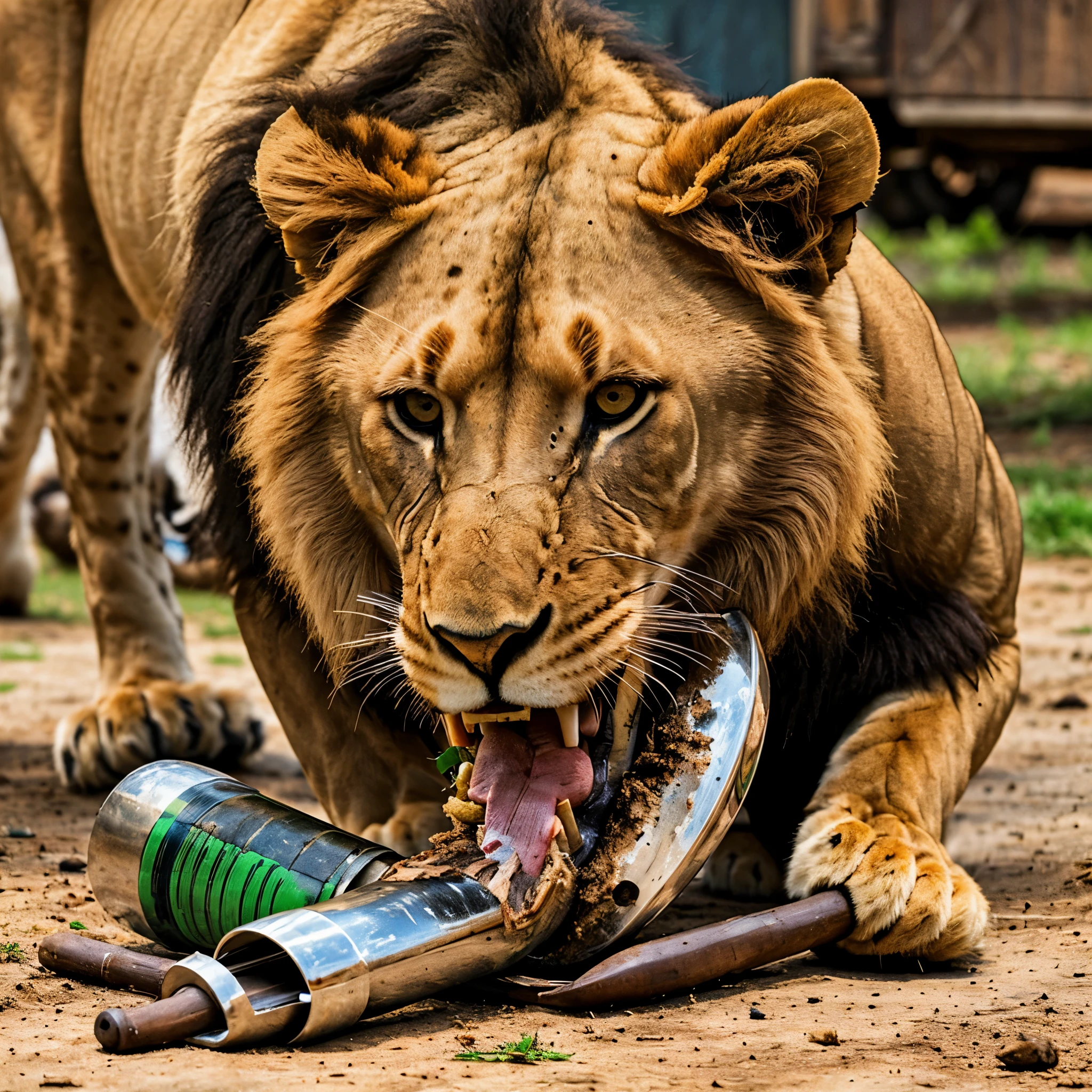 8k realistic, photorealistic, Ultra-realistic, NSFW image of, a pride of lions, eating their prey