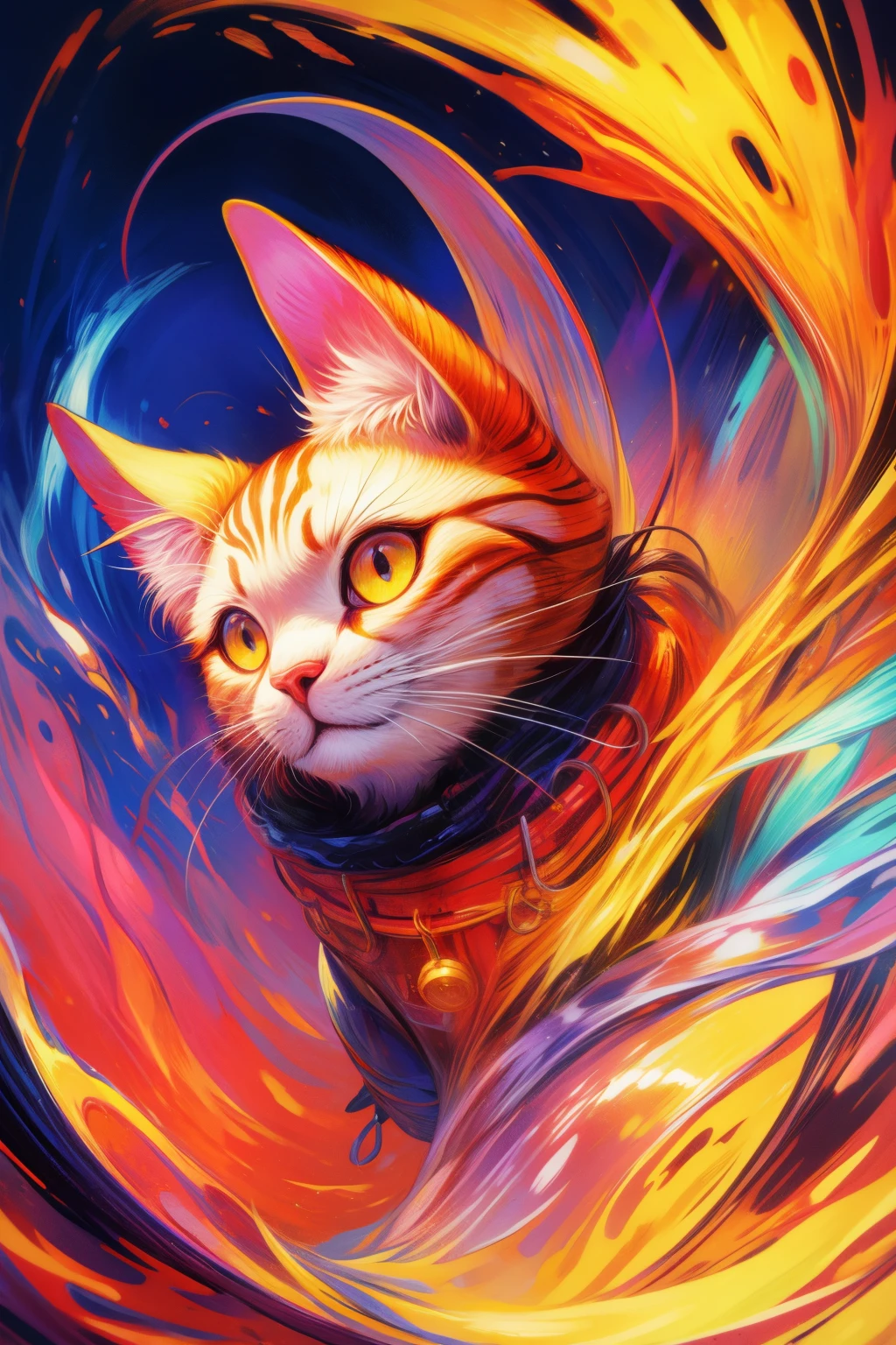 coil，Colorful colors，god cat