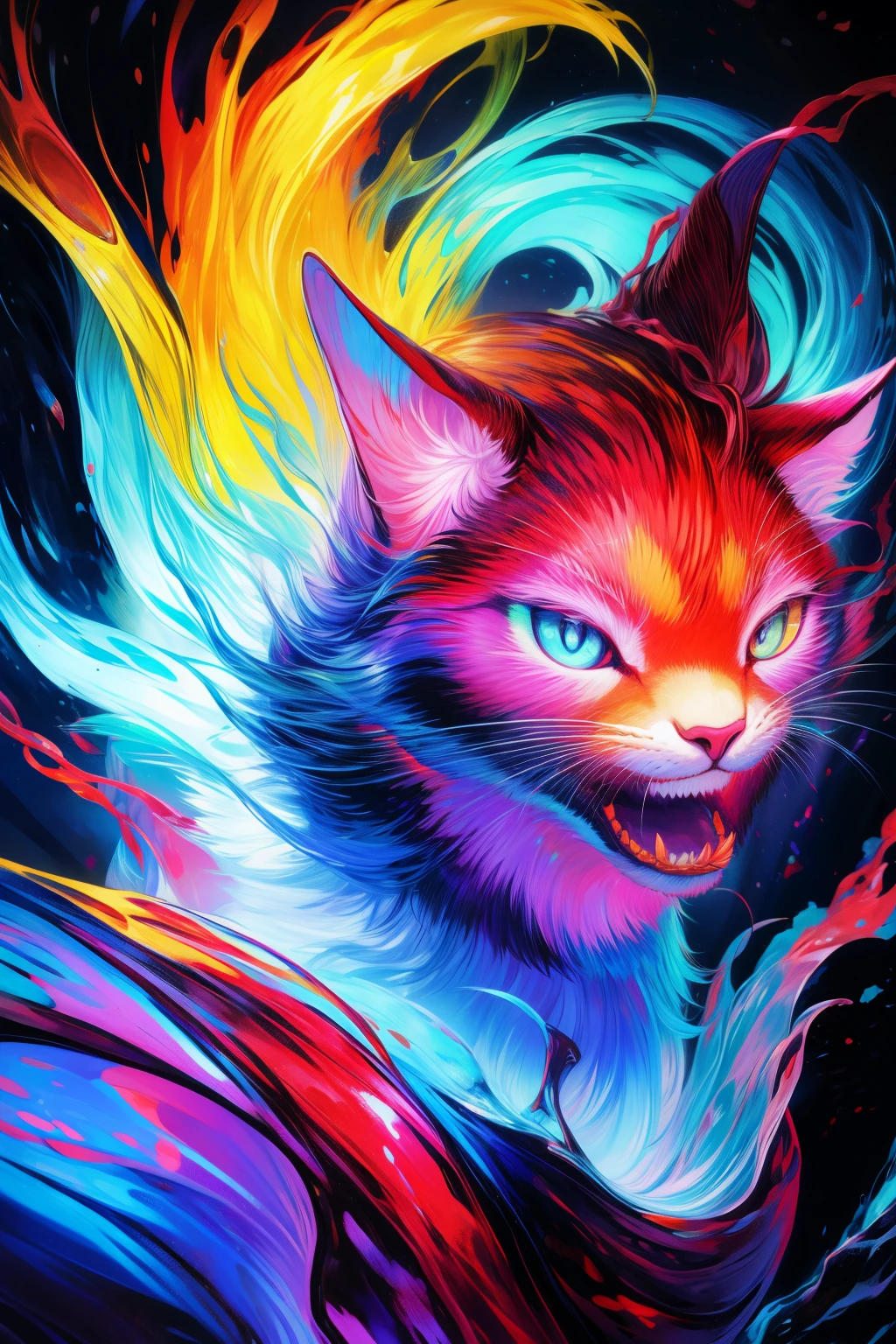 coil,Colorful colors,god cat