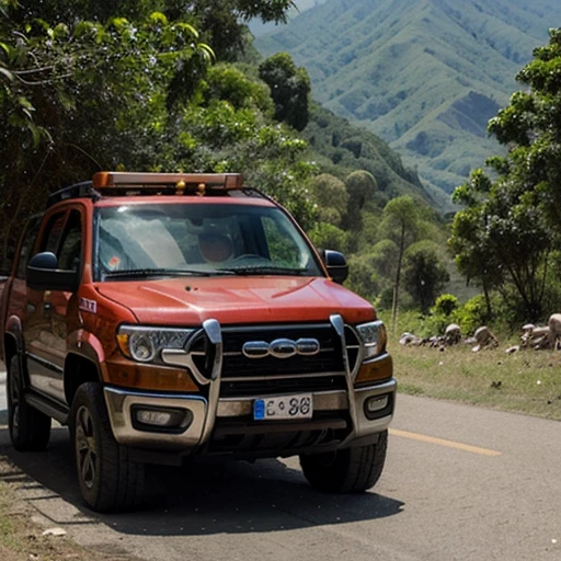 On Burma's 2000-foot-high Rakhine mountain range, large trucks and goods are being traded, green trees, birds, and flowers.